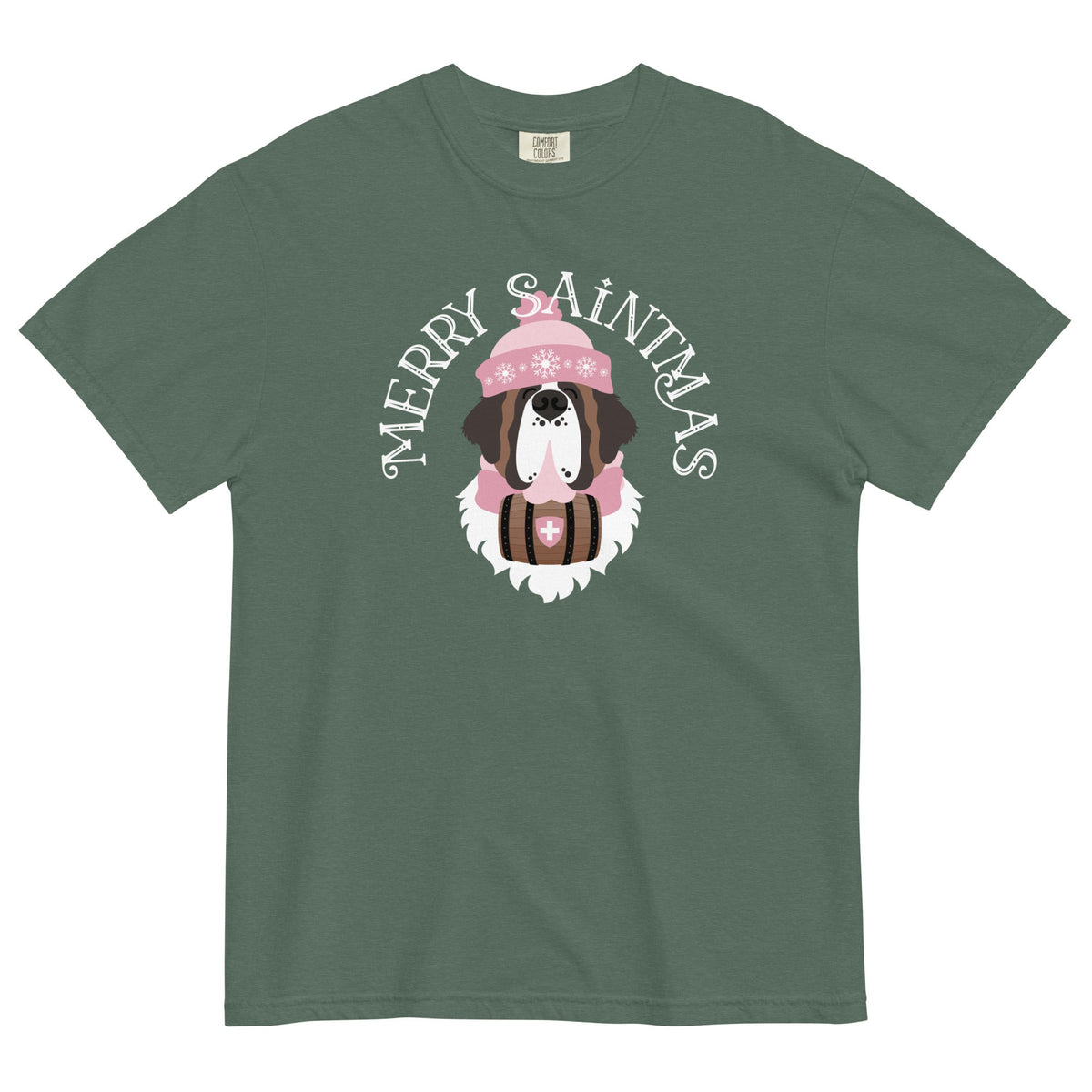 Merry Saintmas Pink Heavyweight Comfort Colors T-Shirt - Lucy + Norman