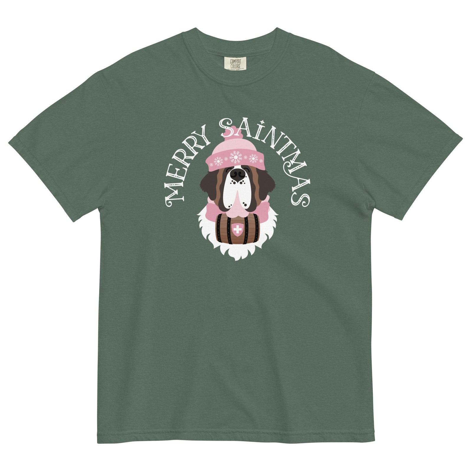 Merry Saintmas Pink Heavyweight Comfort Colors T-Shirt - Lucy + Norman