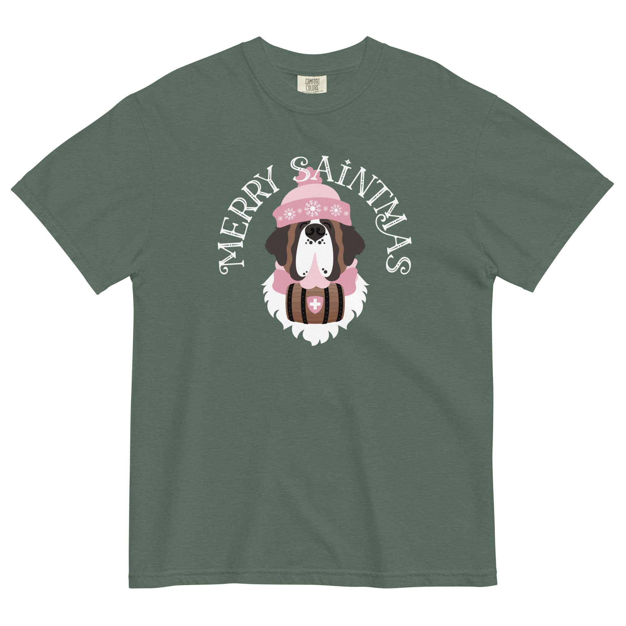 Merry Saintmas Pink Heavyweight Comfort Colors T-Shirt - Lucy + Norman