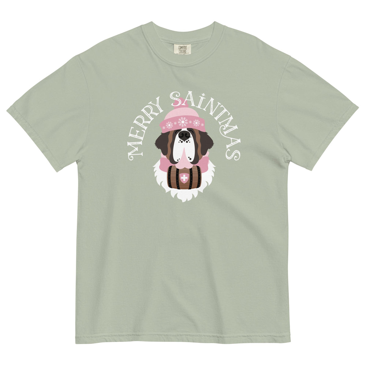 Merry Saintmas Pink Heavyweight Comfort Colors T-Shirt - Lucy + Norman