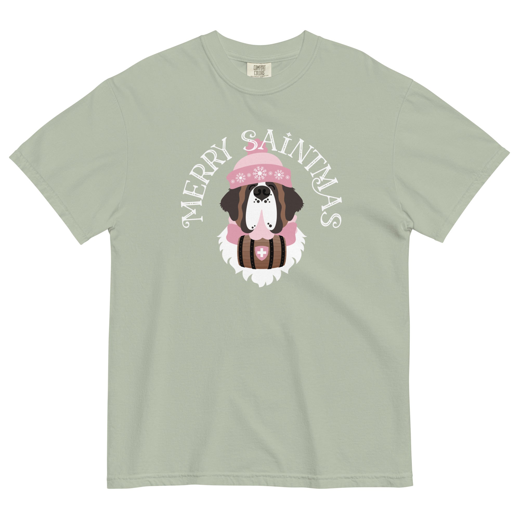 Merry Saintmas Pink Heavyweight Comfort Colors T-Shirt - Lucy + Norman