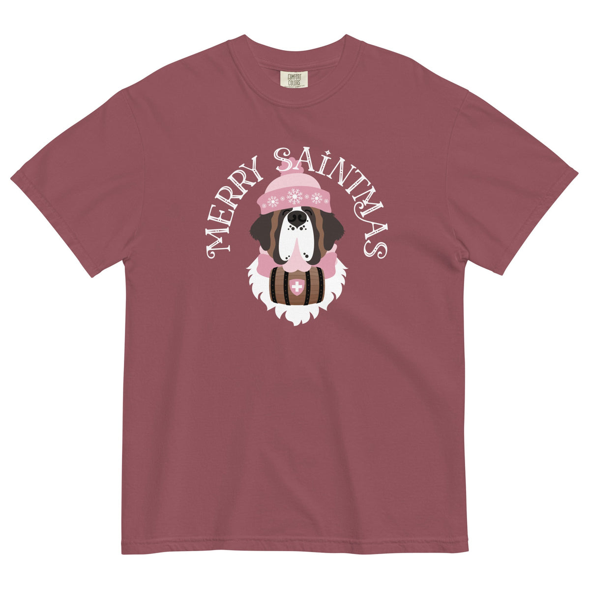 Merry Saintmas Pink Heavyweight Comfort Colors T-Shirt - Lucy + Norman