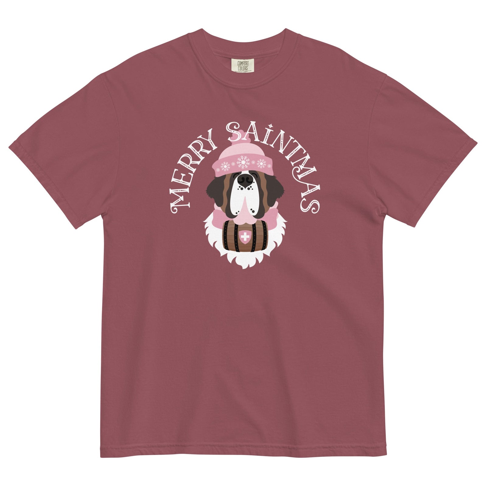 Merry Saintmas Pink Heavyweight Comfort Colors T-Shirt - Lucy + Norman