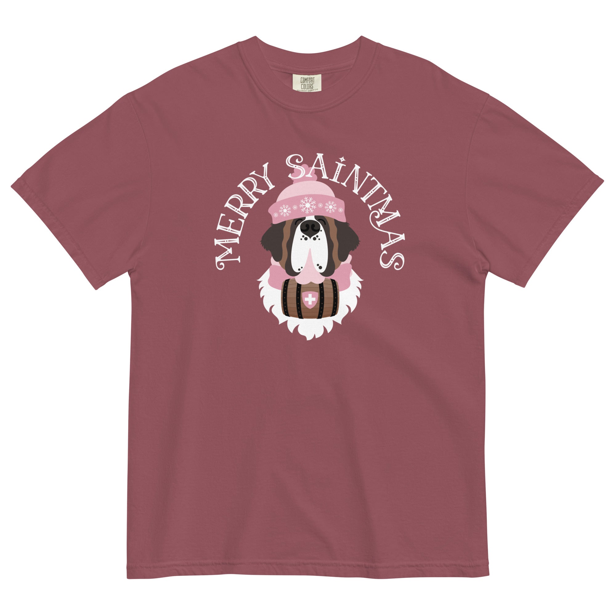 Merry Saintmas Pink Heavyweight Comfort Colors T-Shirt - Lucy + Norman