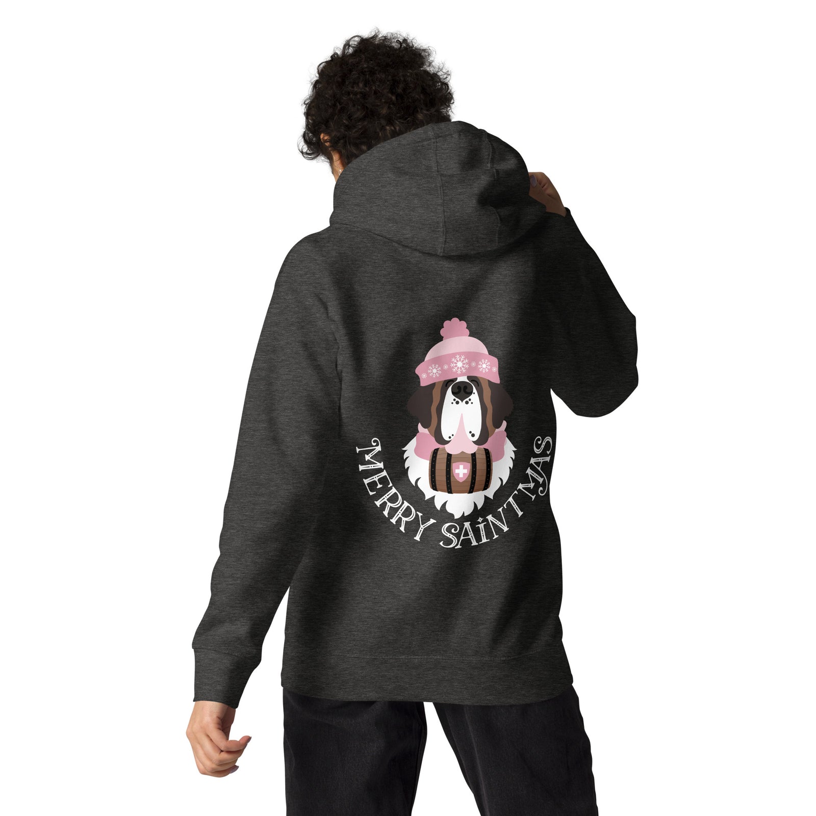 Merry Saintmas Pink Back Hoodie