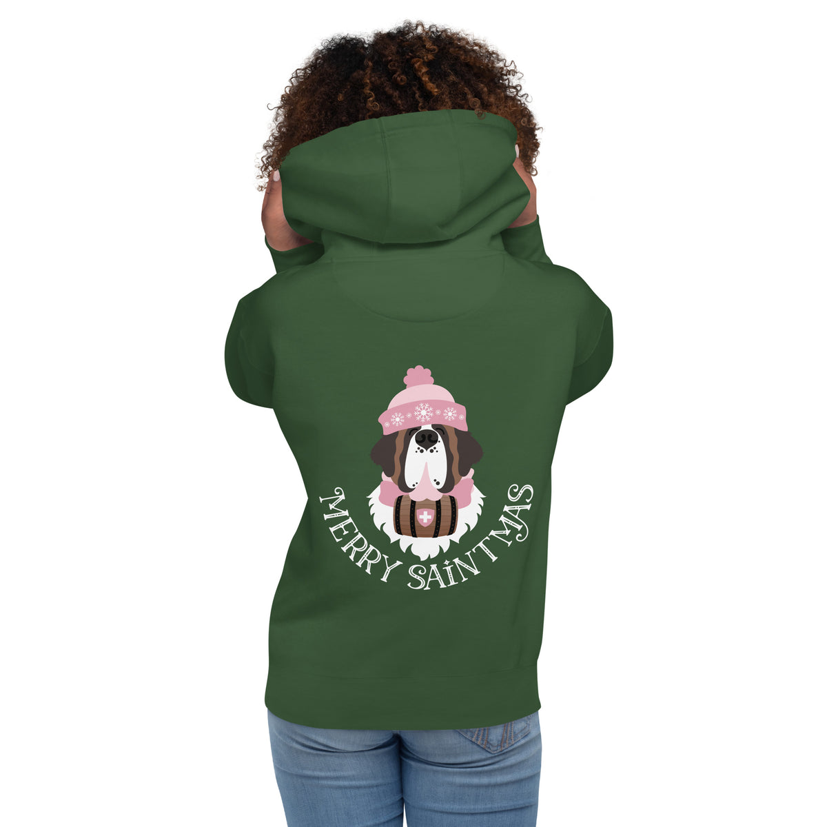 Merry Saintmas Pink Back Hoodie