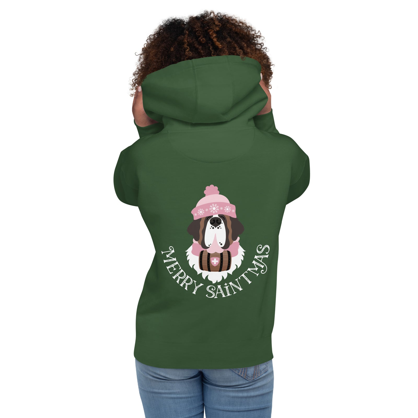 Merry Saintmas Pink Back Hoodie