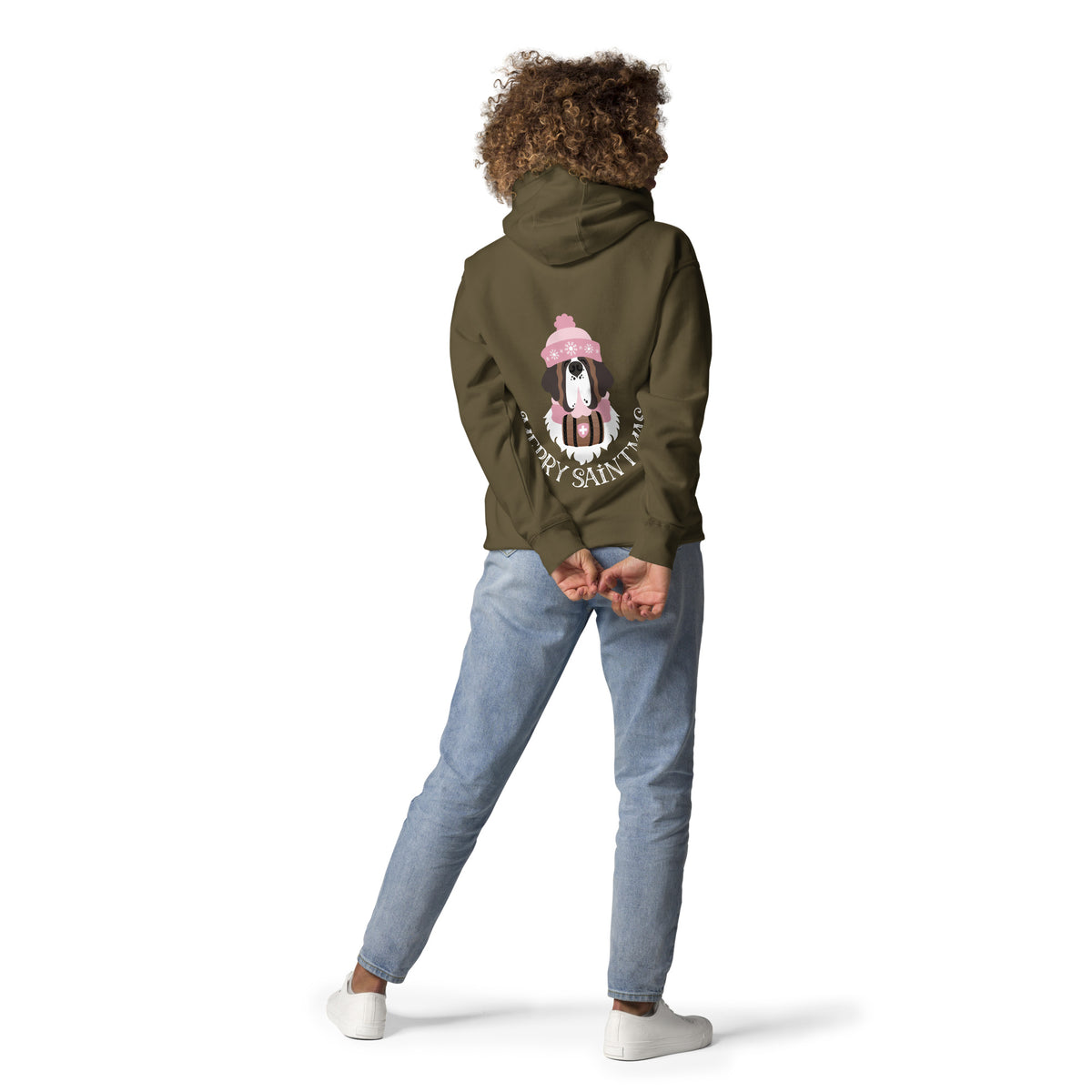Merry Saintmas Pink Back Hoodie