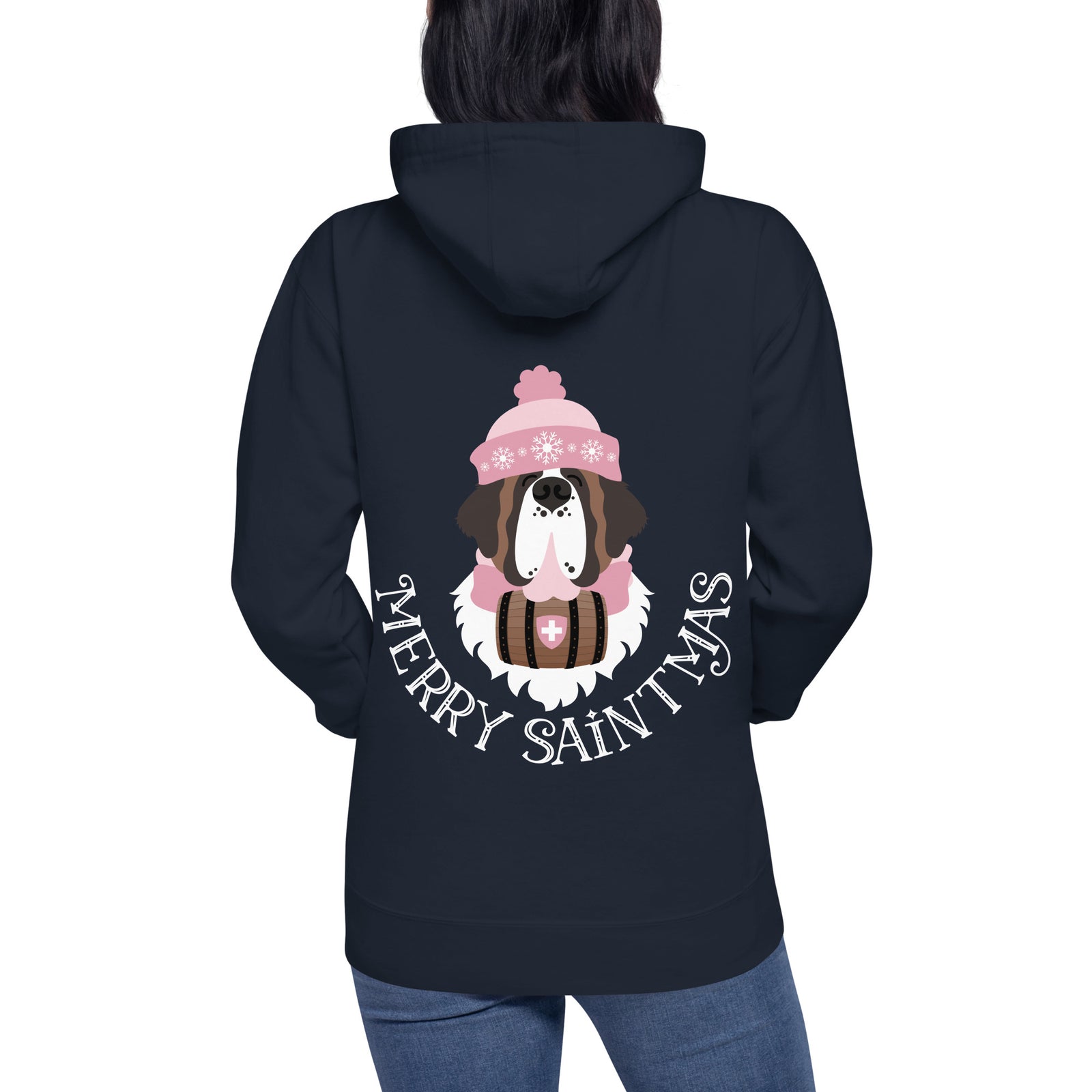 Merry Saintmas Pink Back Hoodie