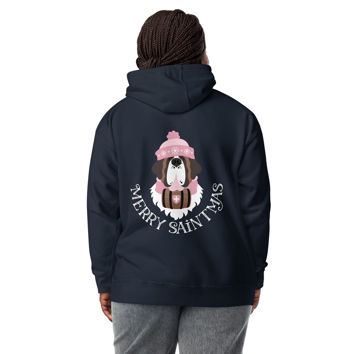 Merry Saintmas Pink Back Hoodie