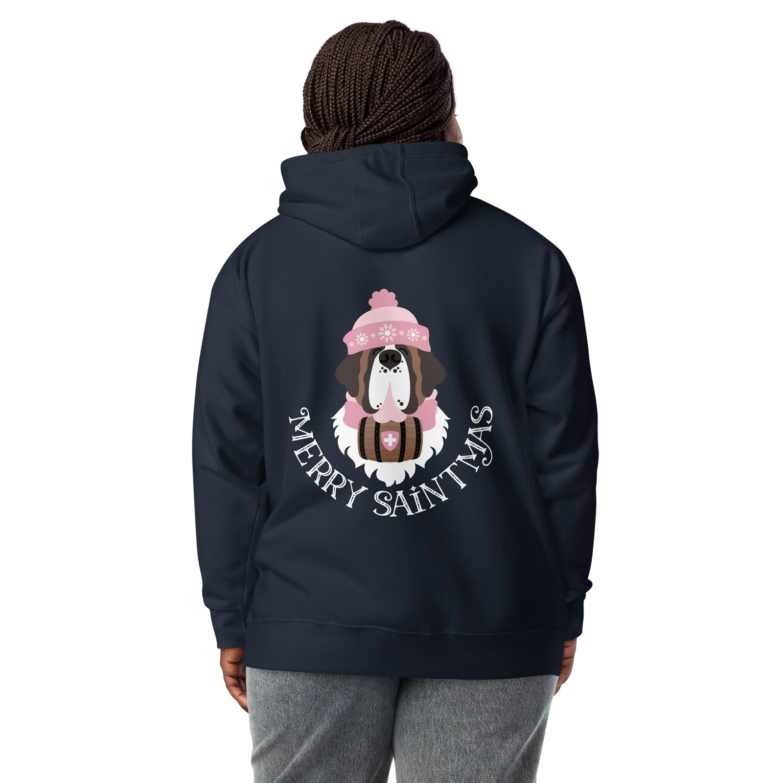 Merry Saintmas Pink Back Hoodie