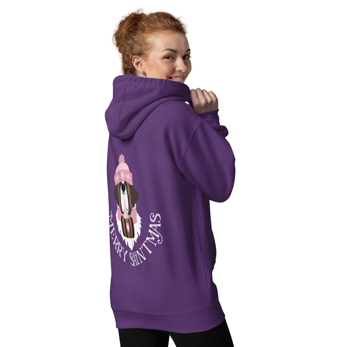 Merry Saintmas Pink Back Hoodie
