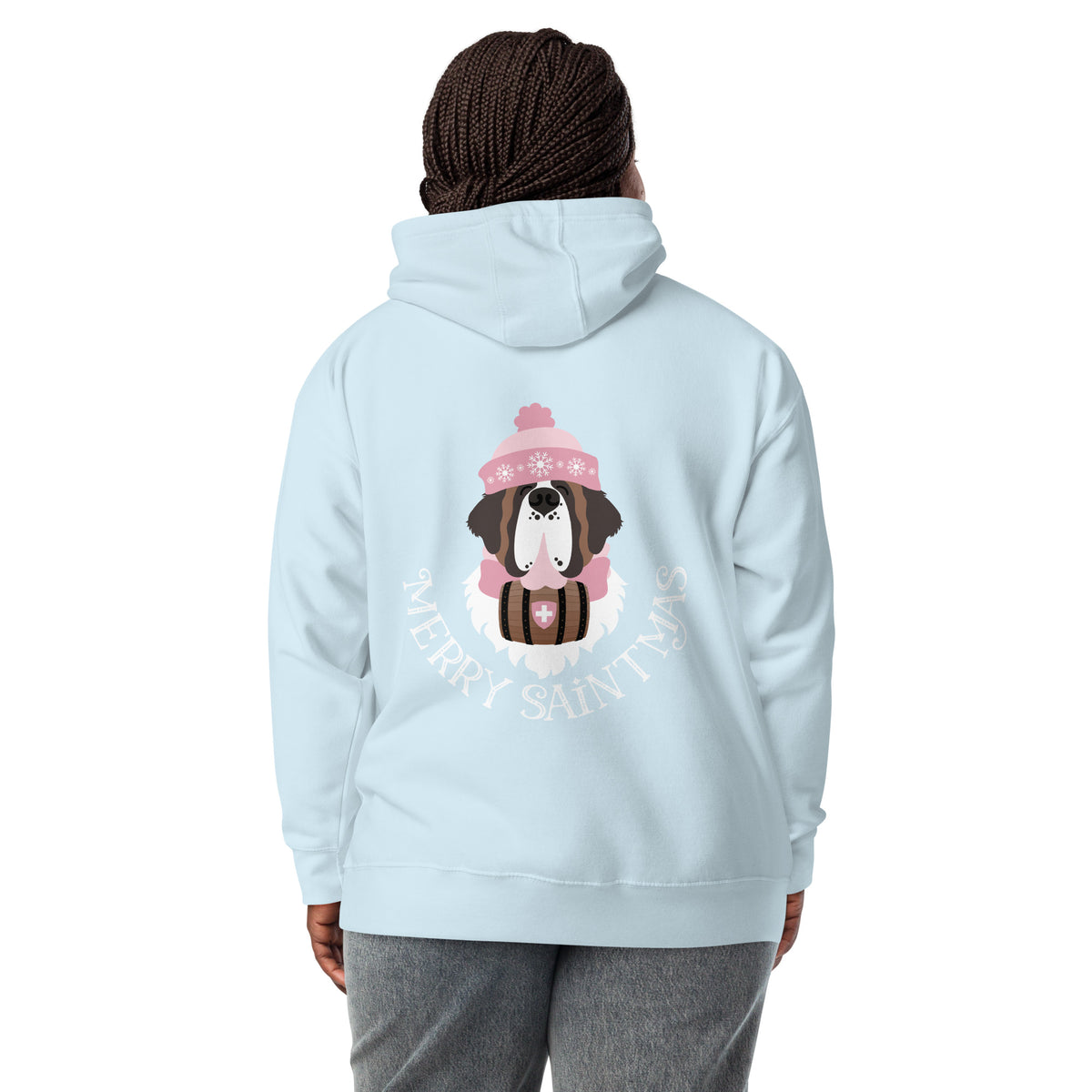 Merry Saintmas Pink Back Hoodie