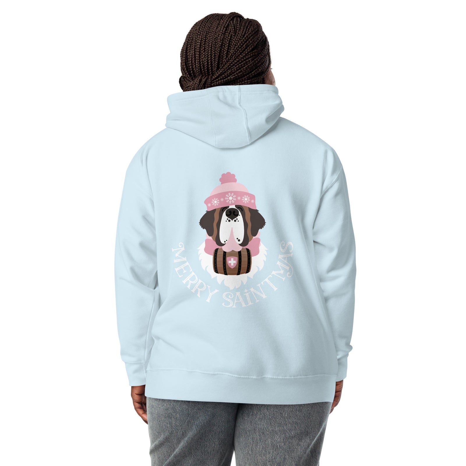 Merry Saintmas Pink Back Hoodie