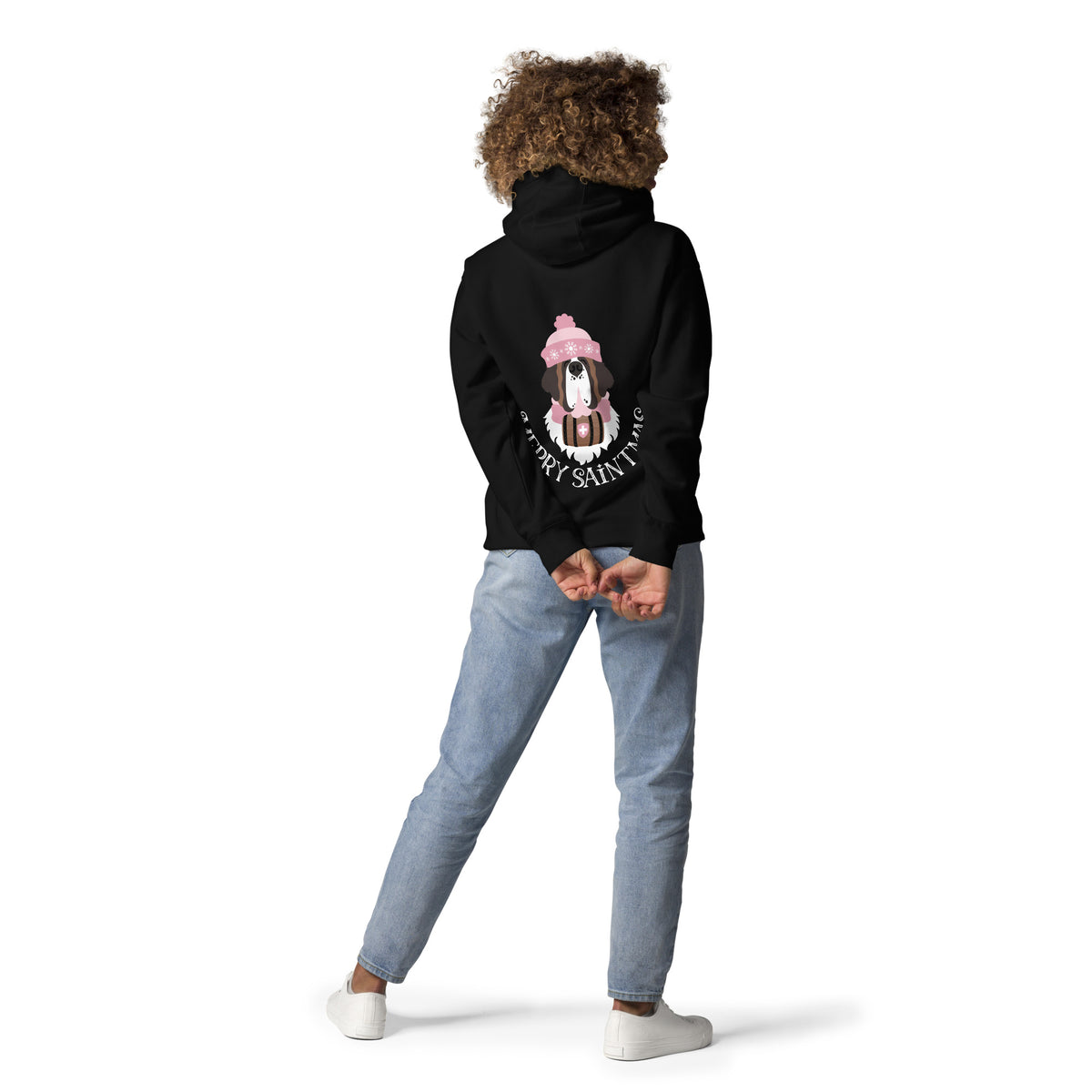 Merry Saintmas Pink Back Hoodie