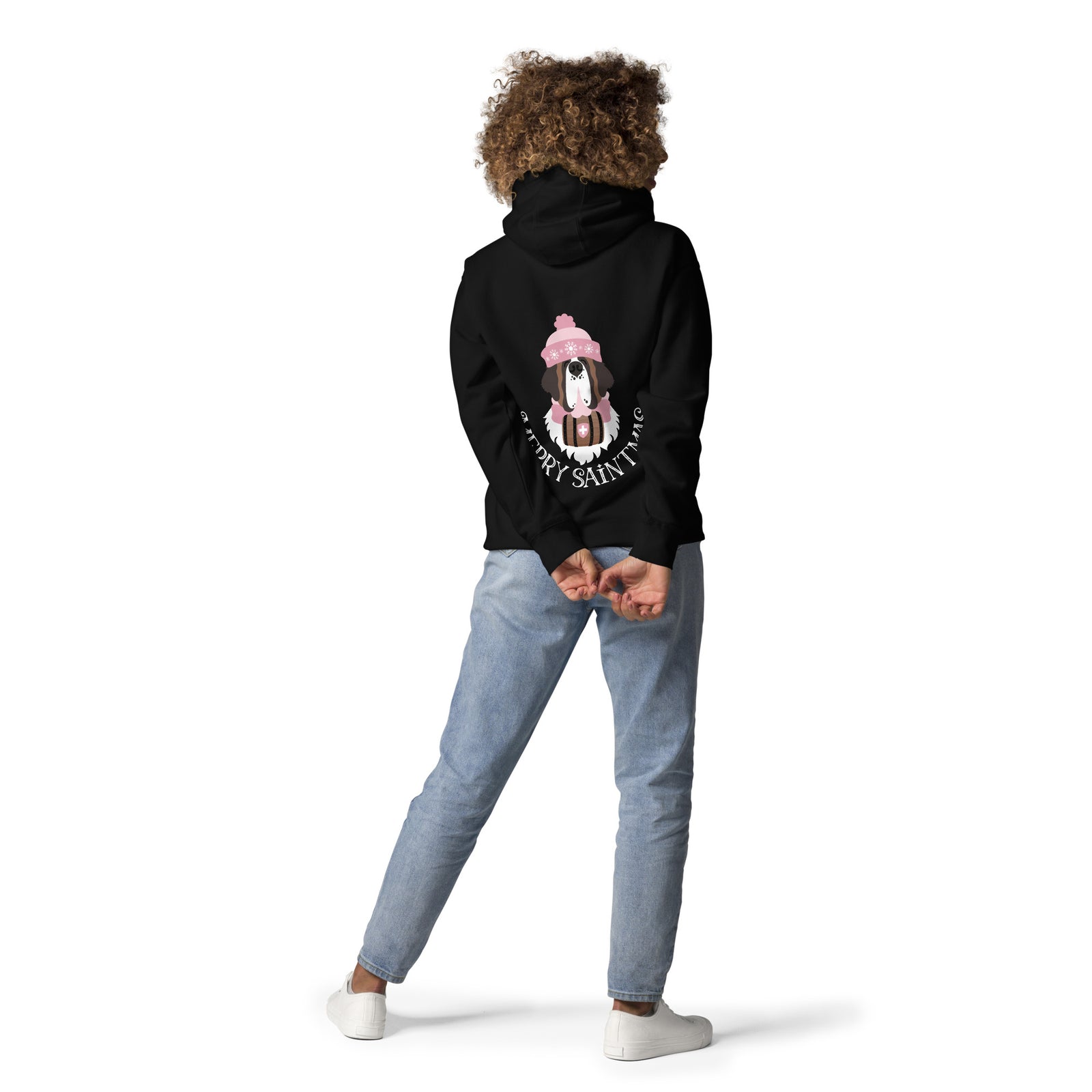Merry Saintmas Pink Back Hoodie