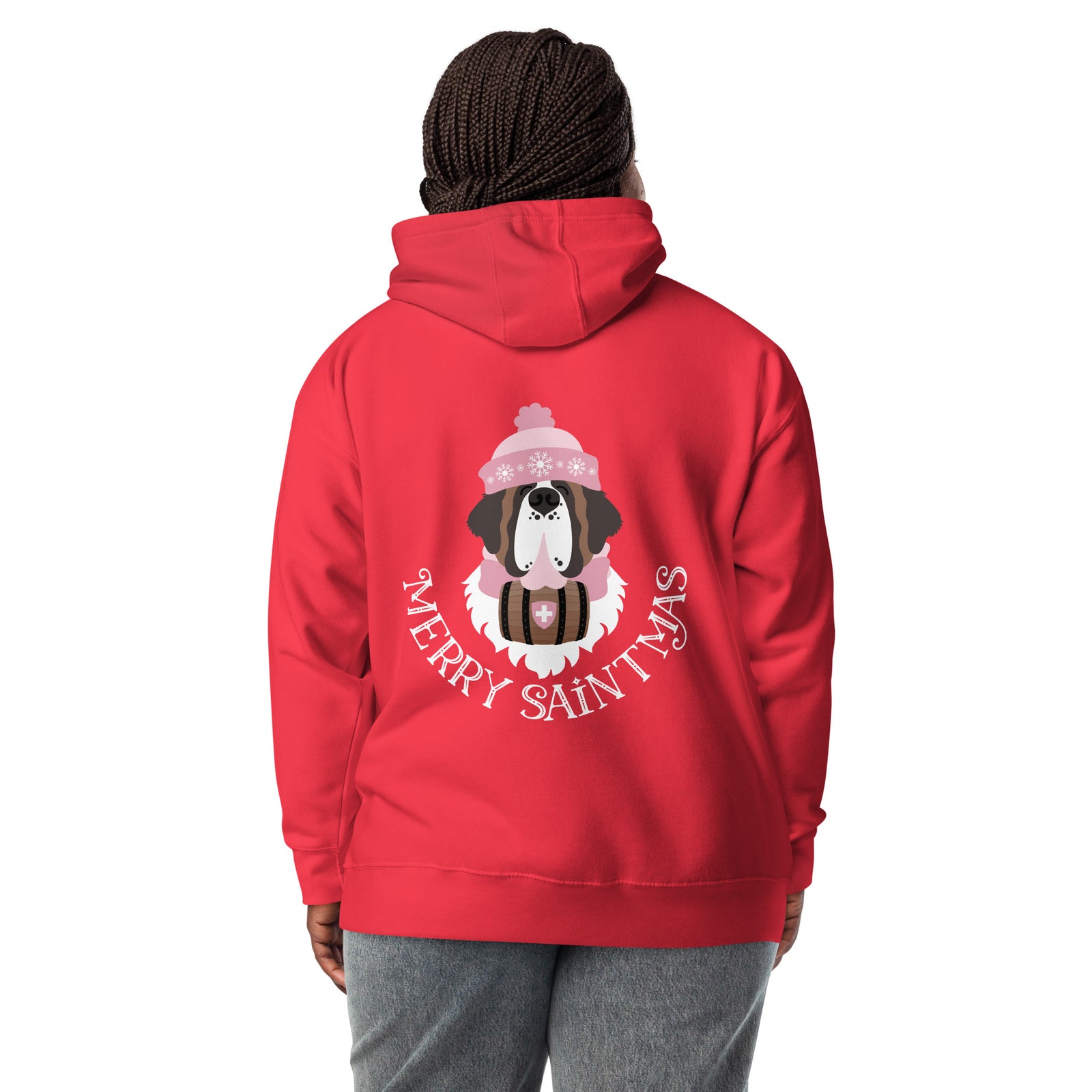 Merry Saintmas Pink Back Hoodie