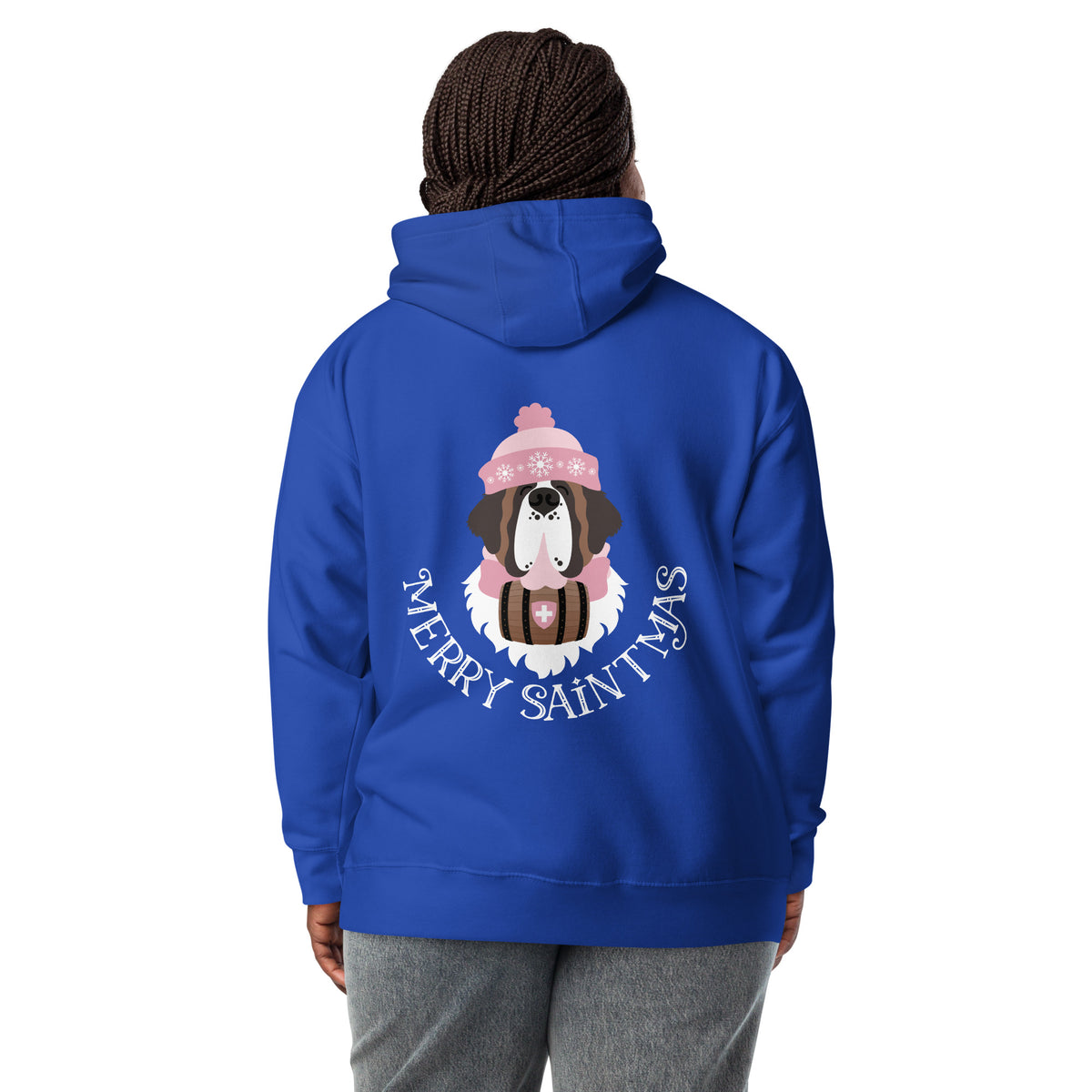 Merry Saintmas Pink Back Hoodie
