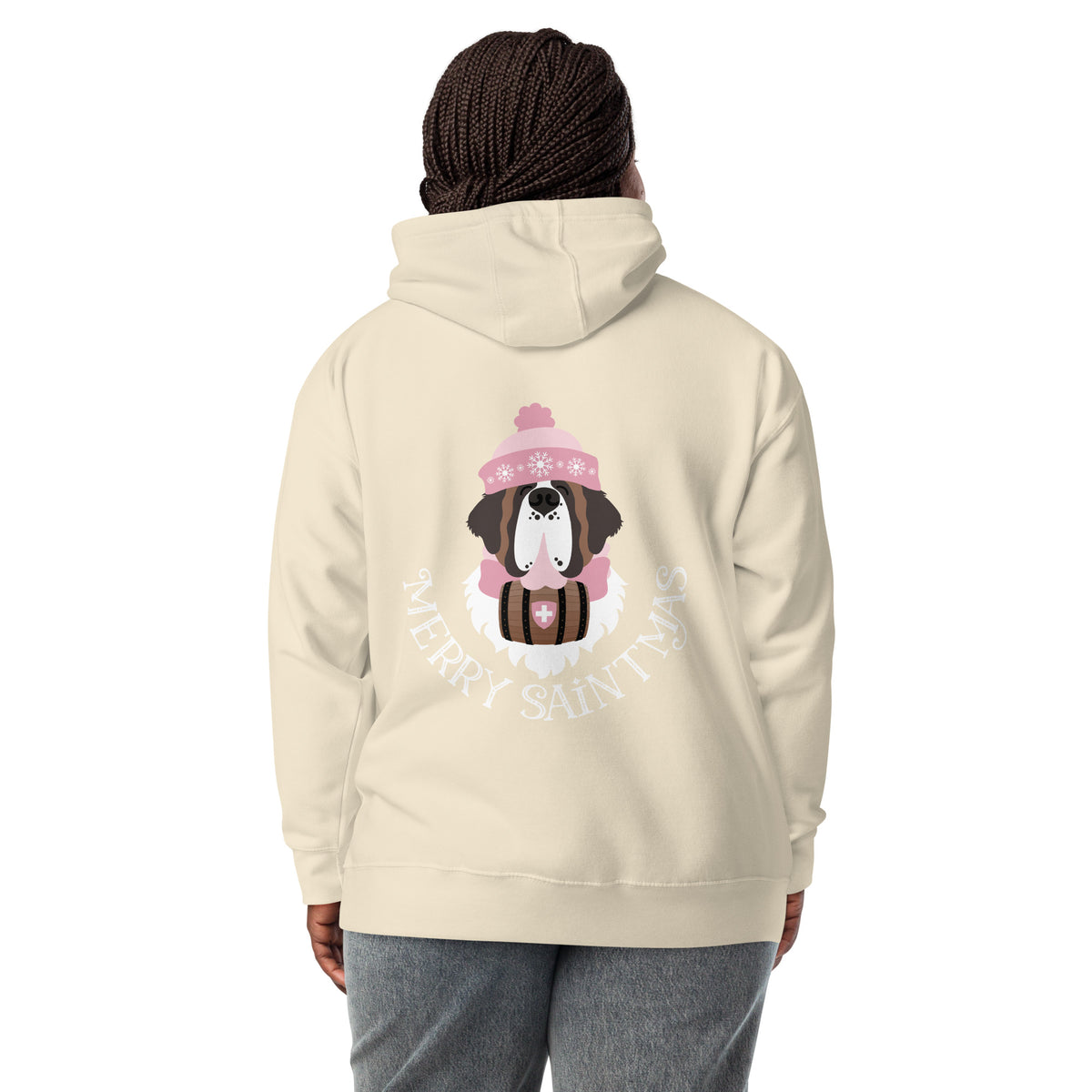 Merry Saintmas Pink Back Hoodie