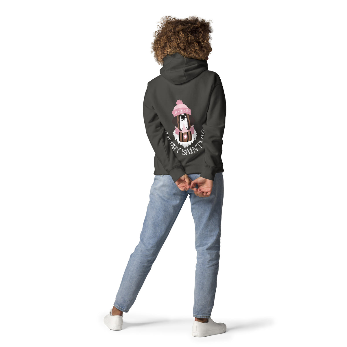 Merry Saintmas Pink Back Hoodie