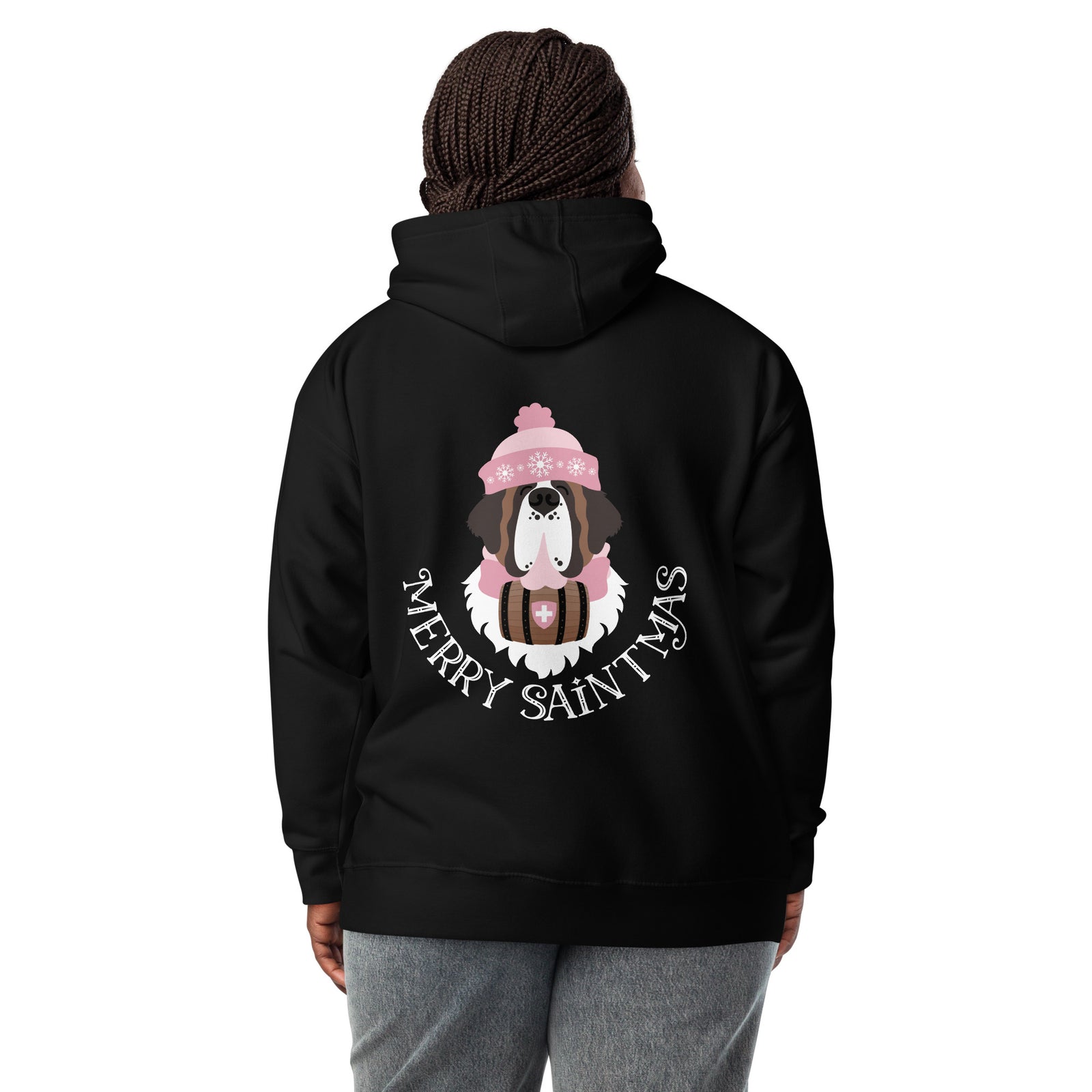 Merry Saintmas Pink Back Hoodie
