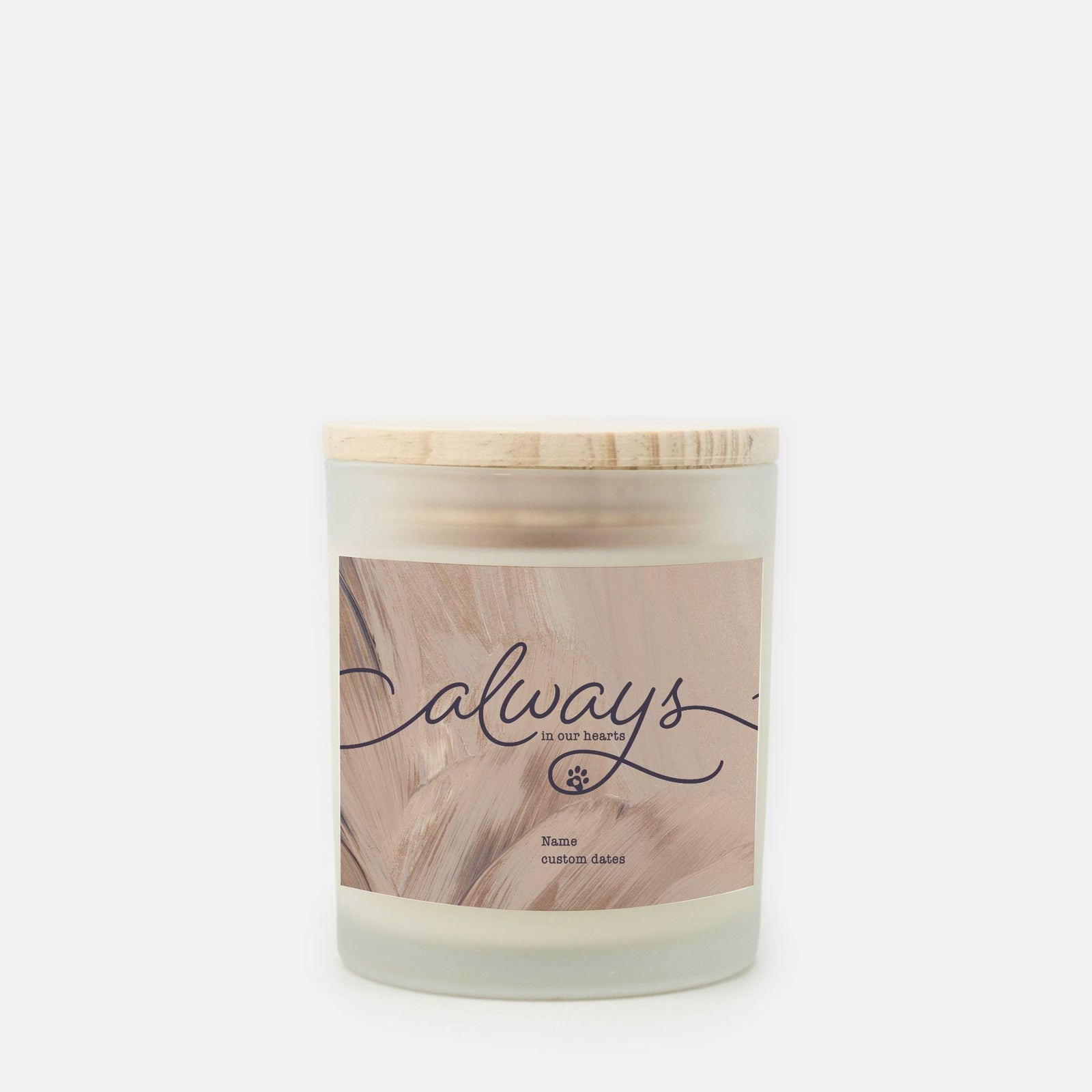 Personalized Always in our Hearts Dog Memorial Candle - Lucy + Norman