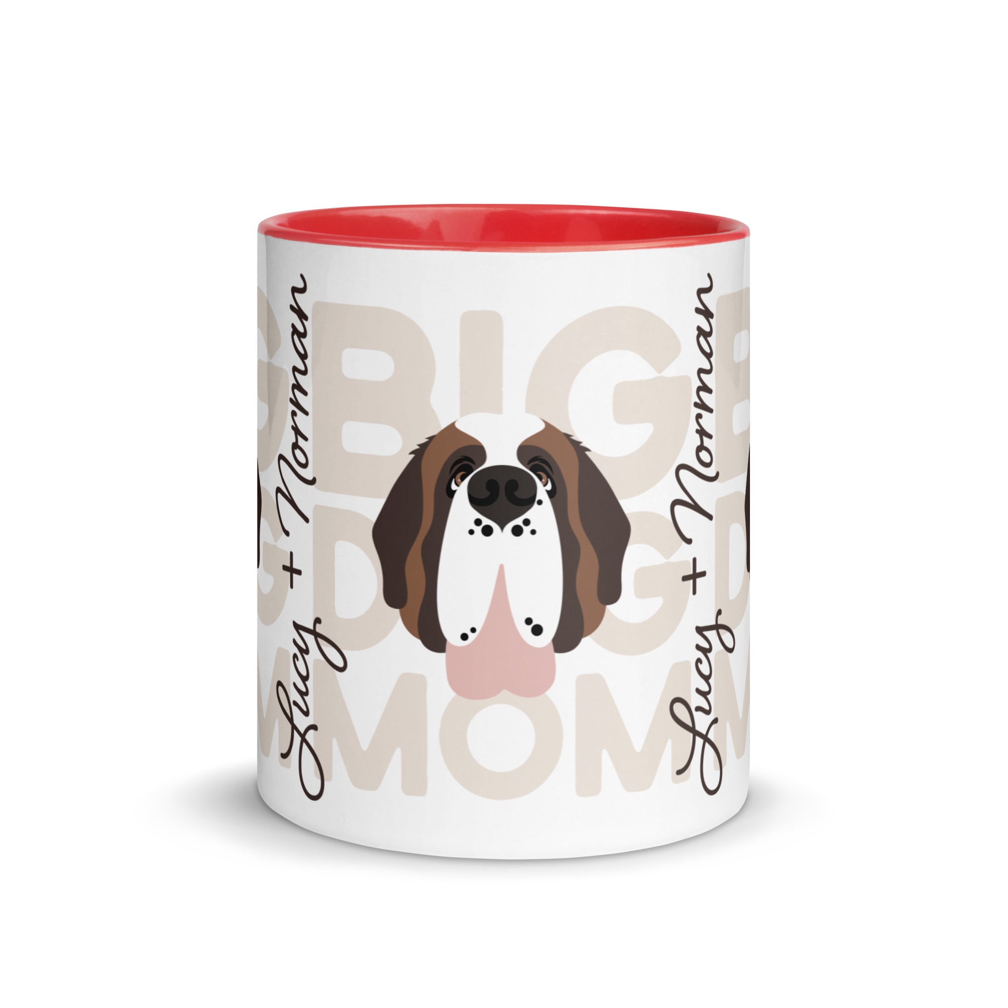 Personalized Big Dog Mom Mug + Color Inside - Lucy + Norman