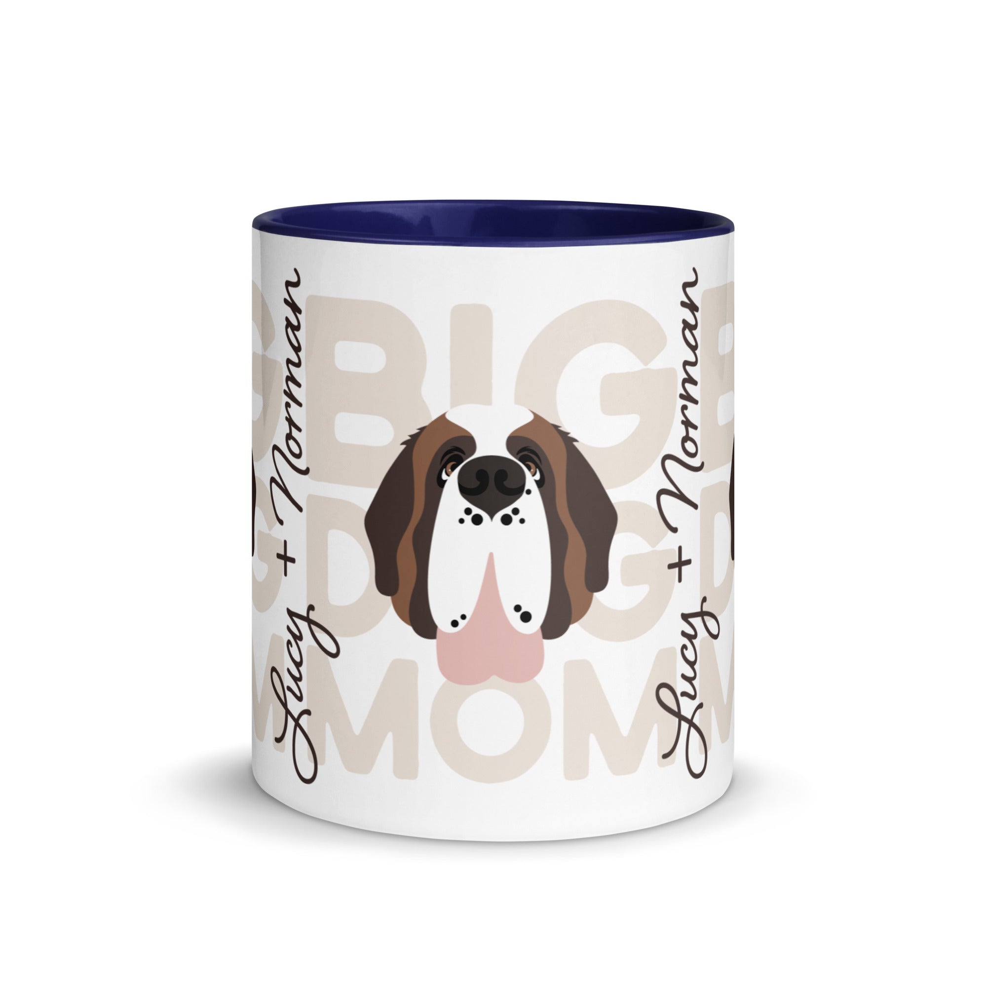 Personalized Big Dog Mom Mug + Color Inside - Lucy + Norman