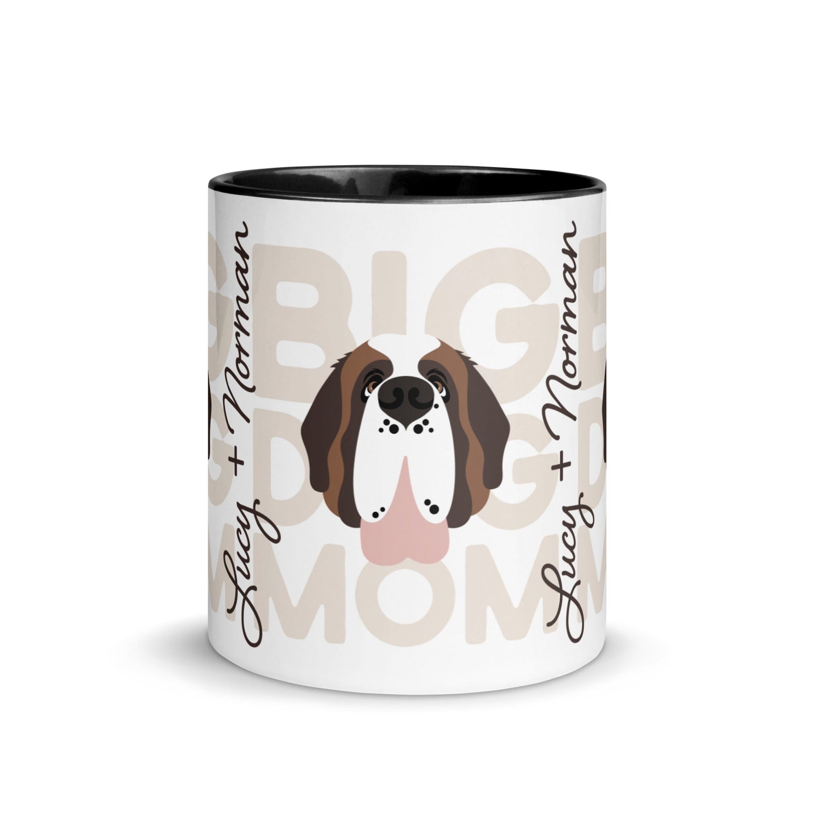 Personalized Big Dog Mom Mug + Color Inside - Lucy + Norman