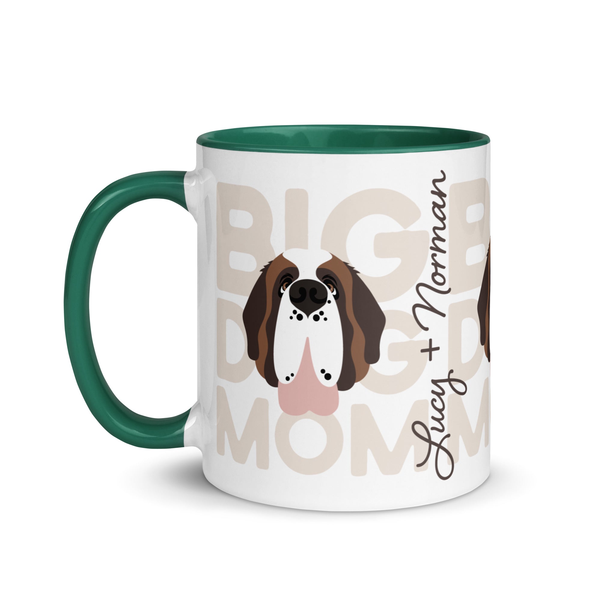 Personalized Big Dog Mom Mug + Color Inside - Lucy + Norman