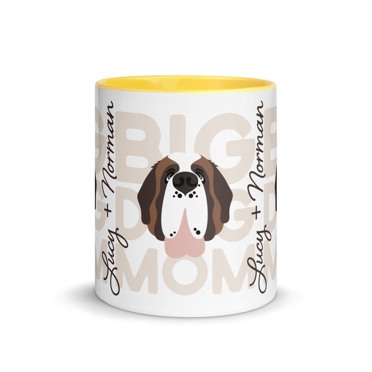 Personalized Big Dog Mom Mug + Color Inside - Lucy + Norman
