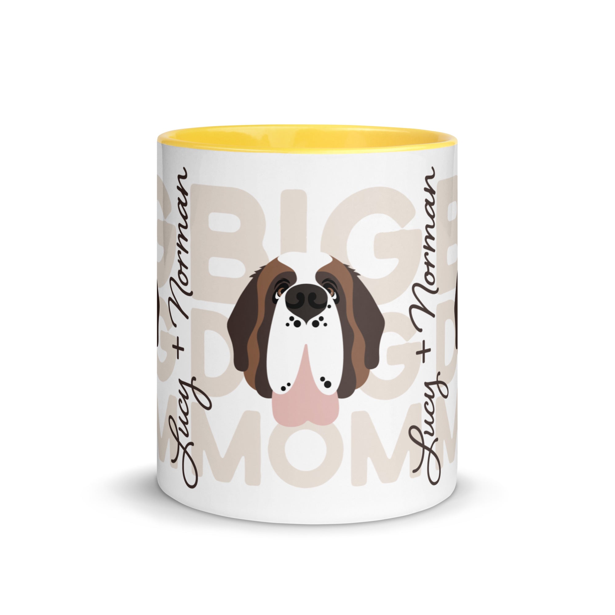 Personalized Big Dog Mom Mug + Color Inside - Lucy + Norman