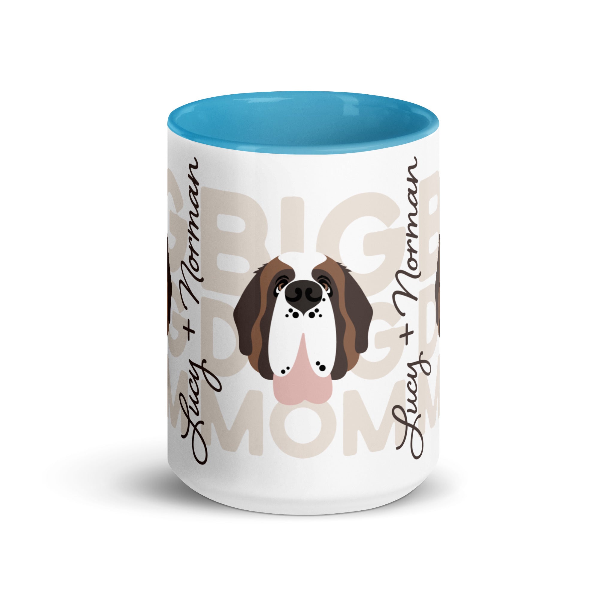 Personalized Big Dog Mom Mug + Color Inside - Lucy + Norman