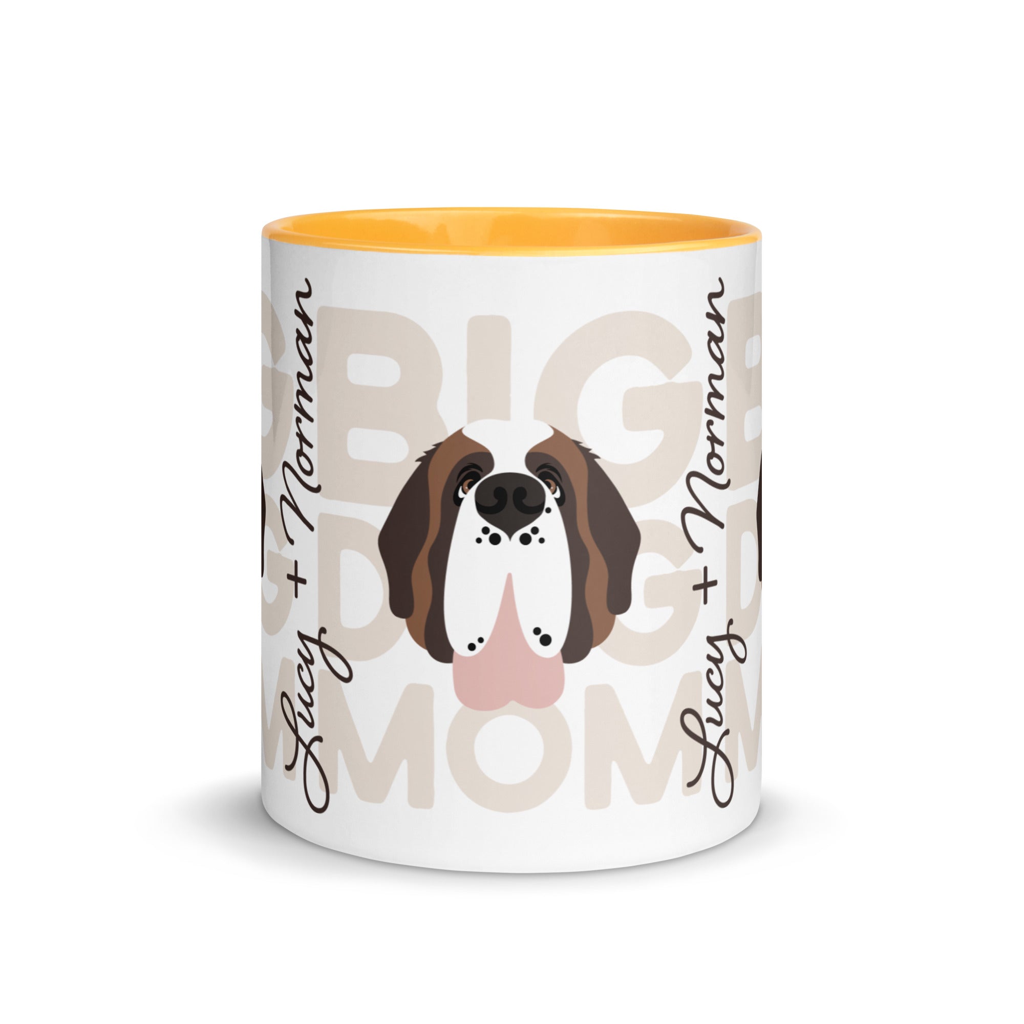 Personalized Big Dog Mom Mug + Color Inside - Lucy + Norman