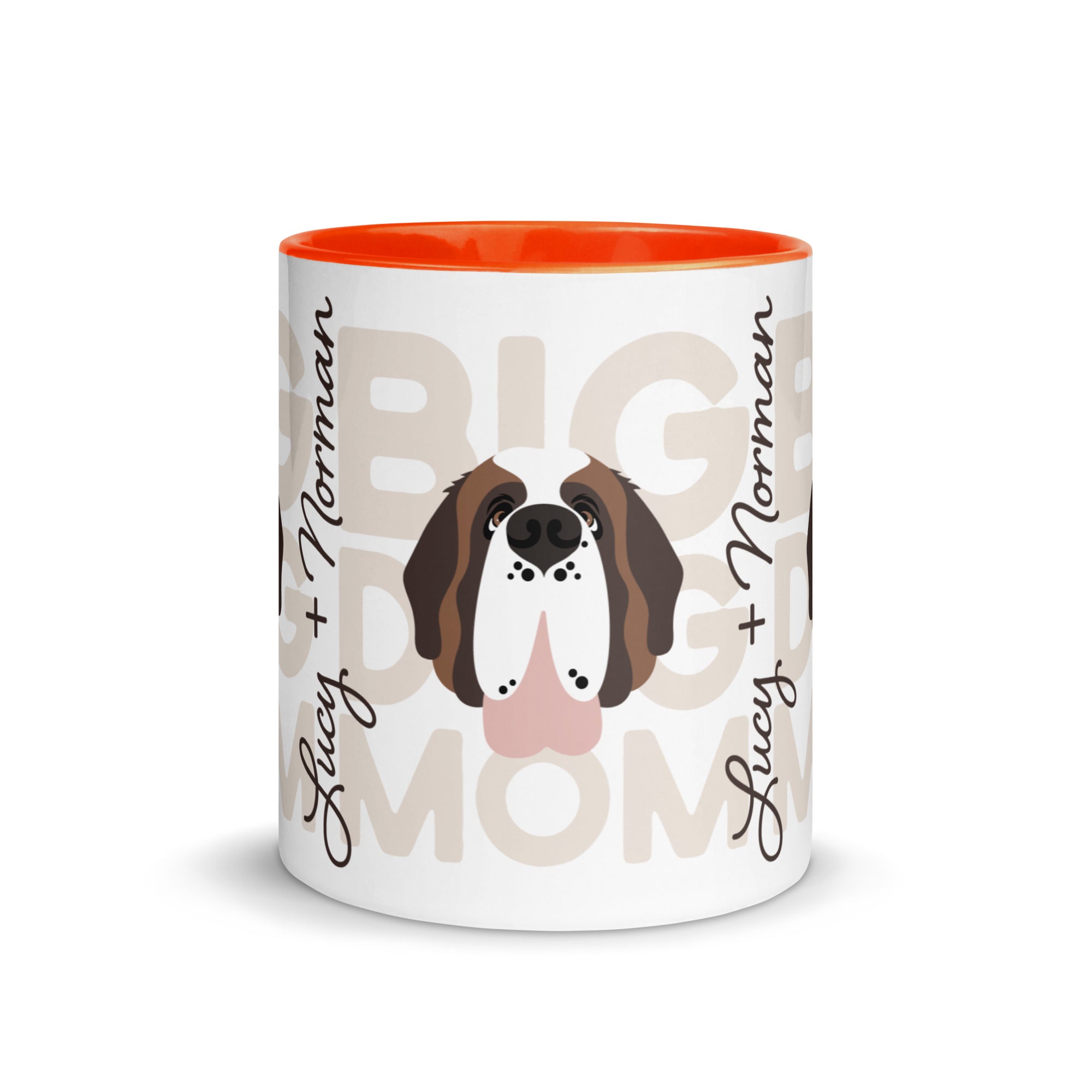 Personalized Big Dog Mom Mug + Color Inside - Lucy + Norman