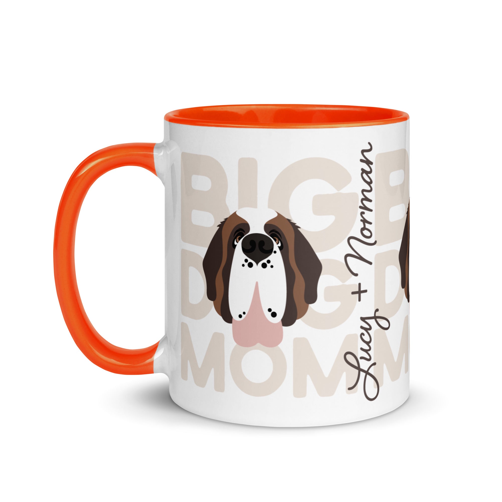 Personalized Big Dog Mom Mug + Color Inside - Lucy + Norman