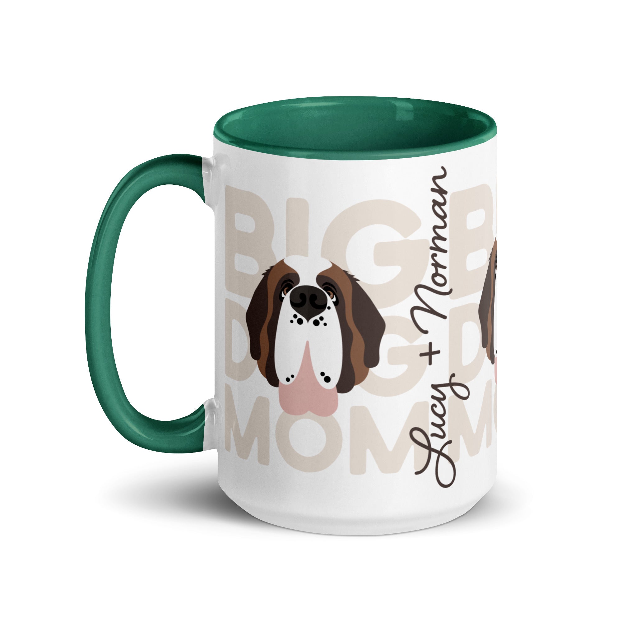 Personalized Big Dog Mom Mug + Color Inside - Lucy + Norman