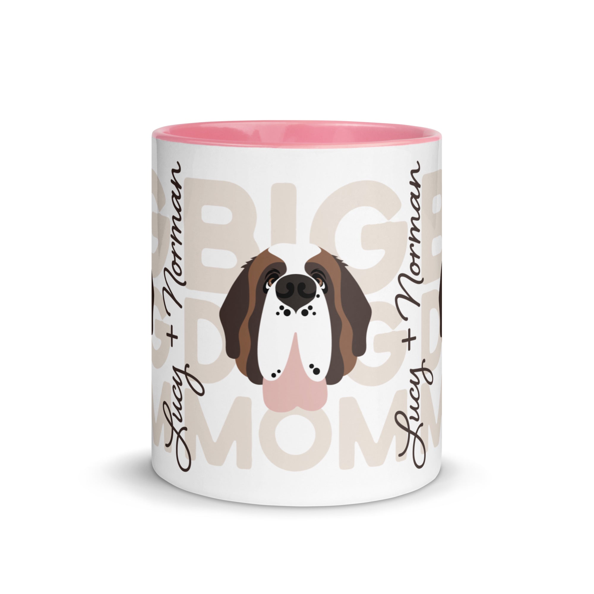 Personalized Big Dog Mom Mug + Color Inside - Lucy + Norman