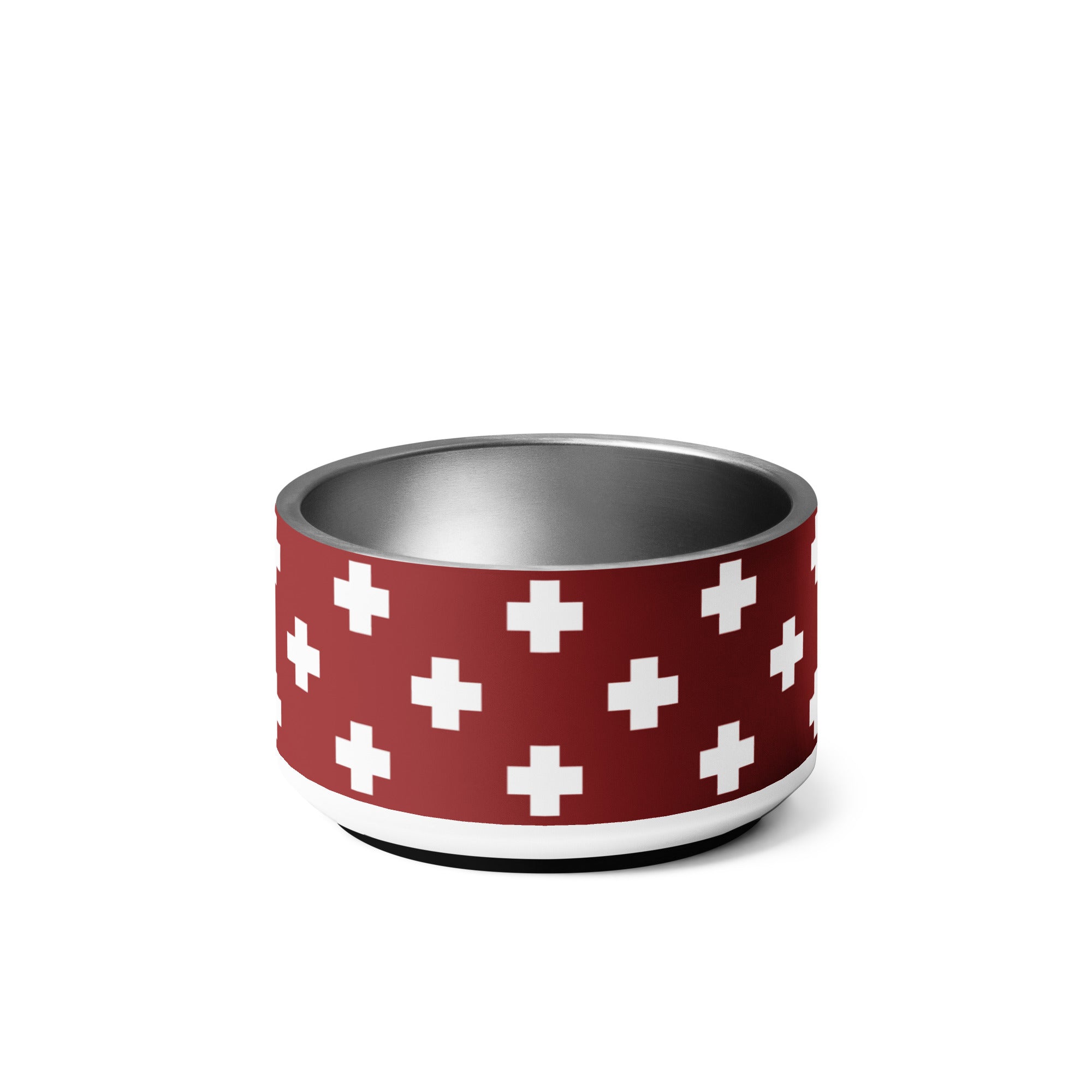 Red Swiss Cross Dog Bowl