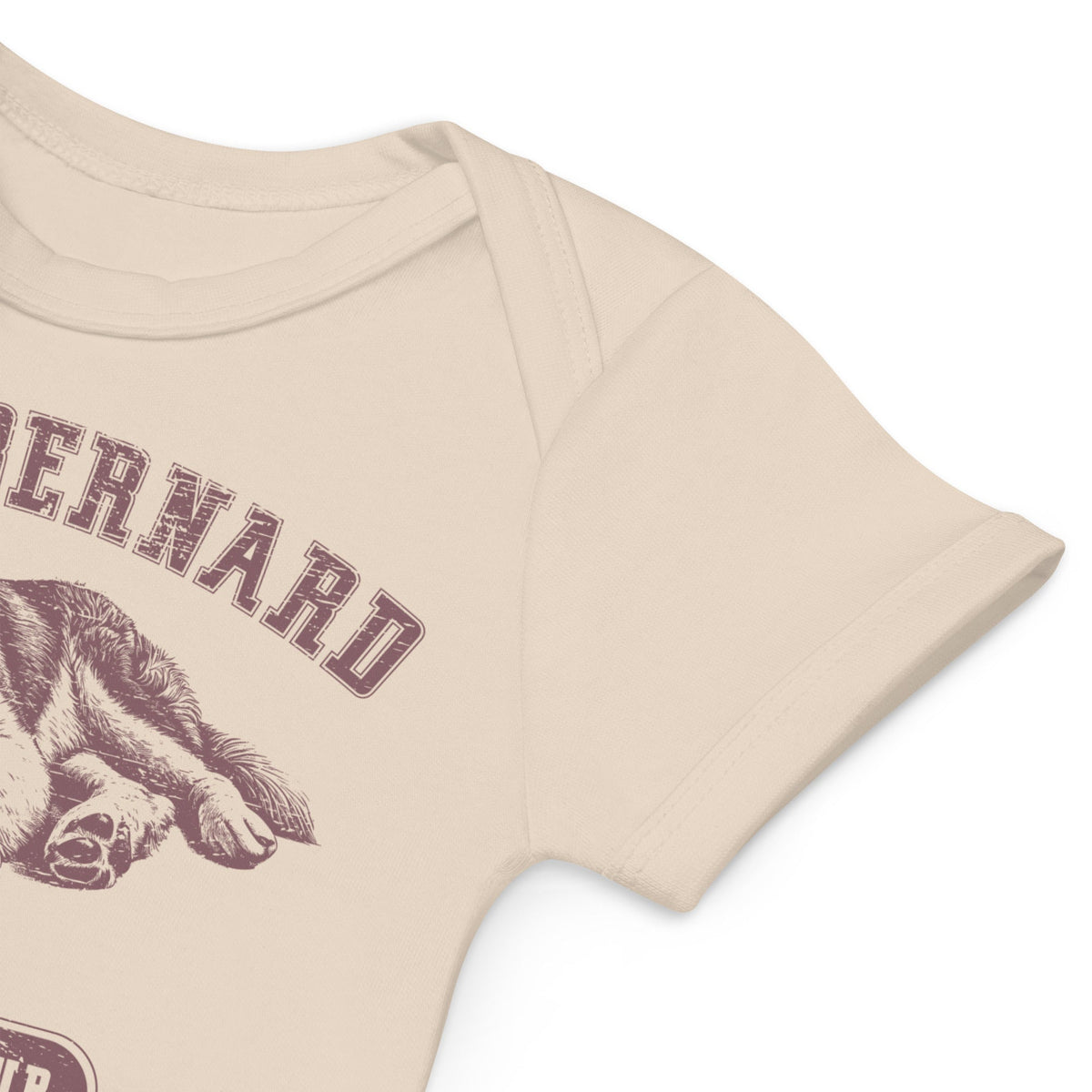 Pink Saint Bernard Athletic Club Organic Baby Bodysuit - Lucy + Norman