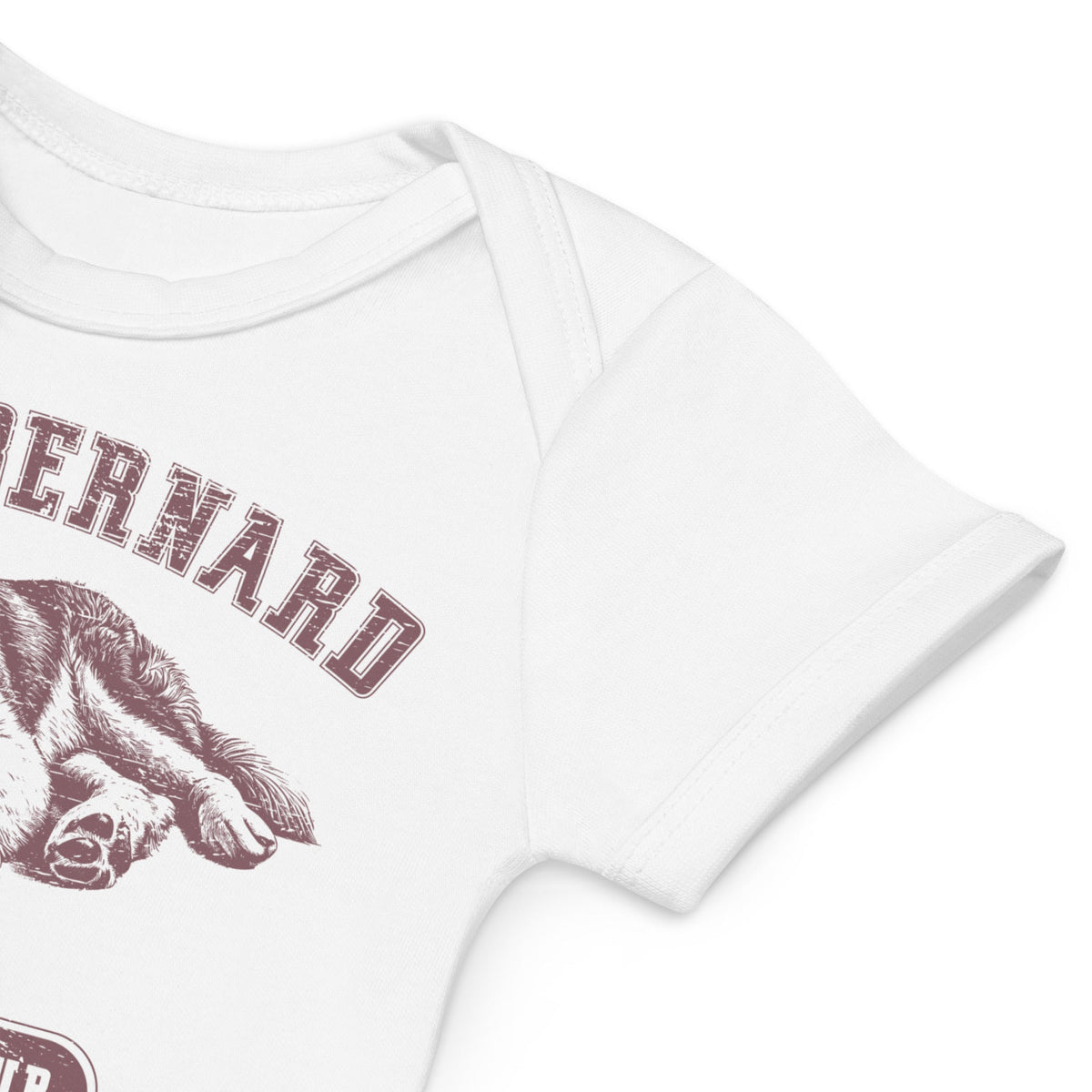Pink Saint Bernard Athletic Club Organic Baby Bodysuit - Lucy + Norman
