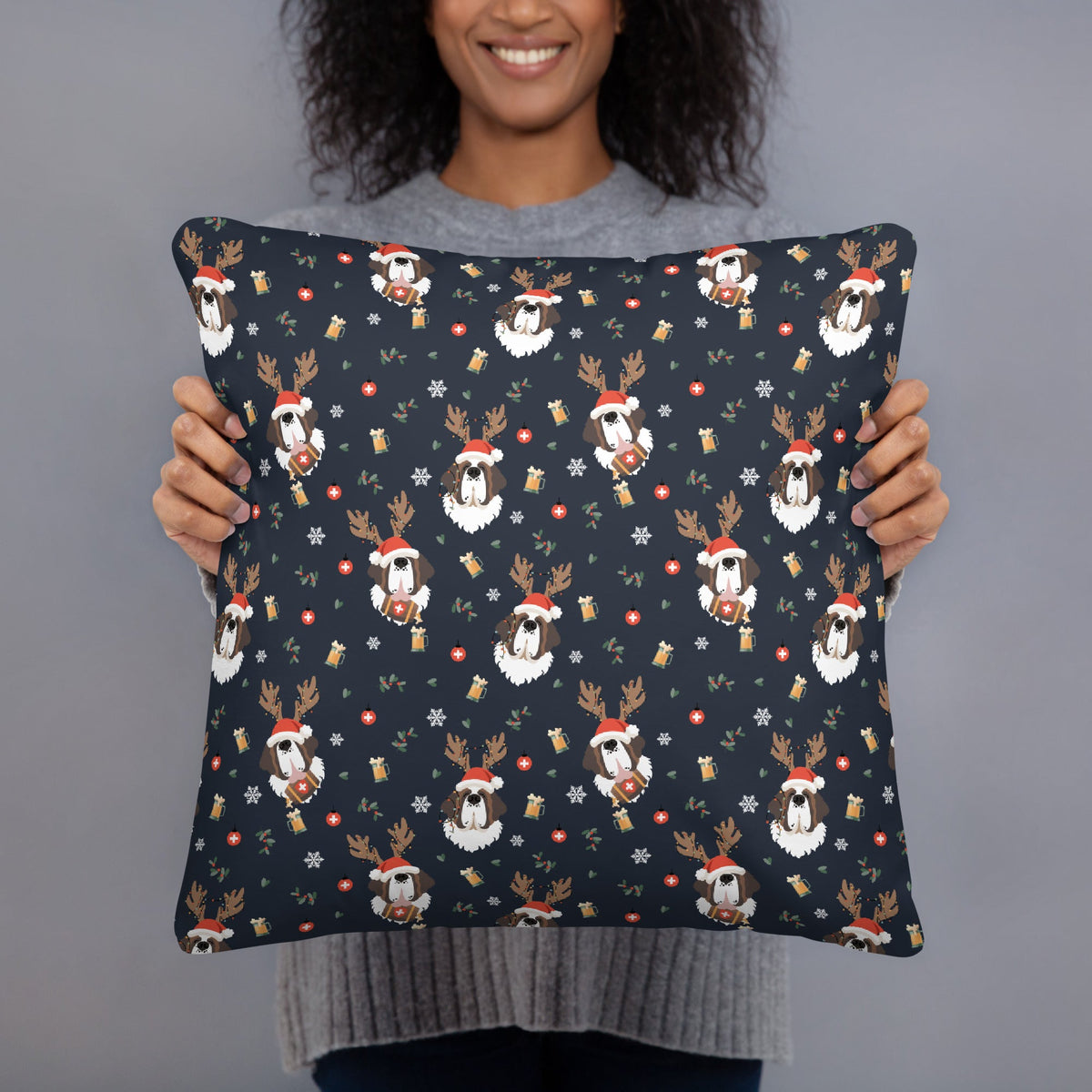 Reindeer Saint Beer Throw Pillow - Lucy + Norman