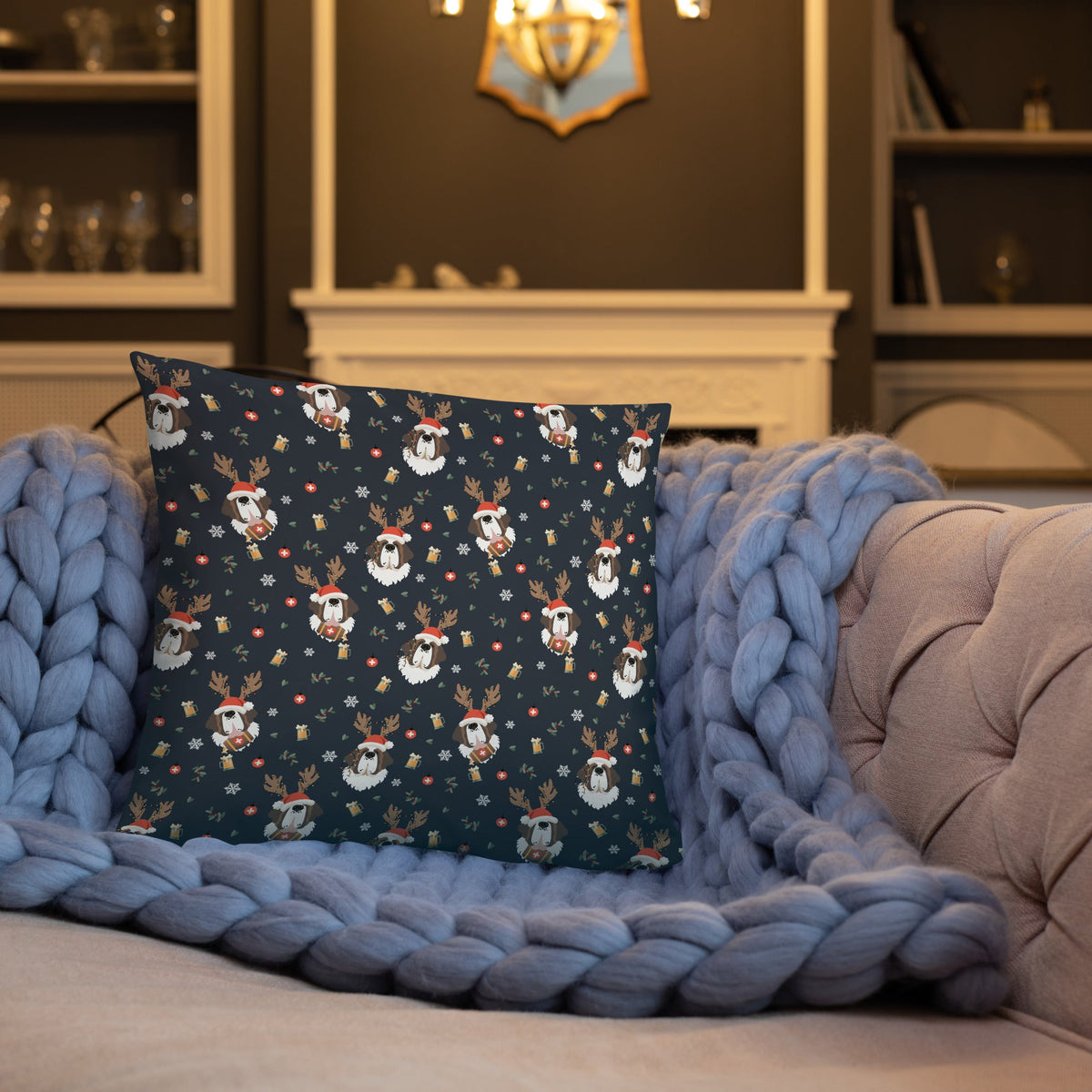 Reindeer Saint Beer Throw Pillow - Lucy + Norman