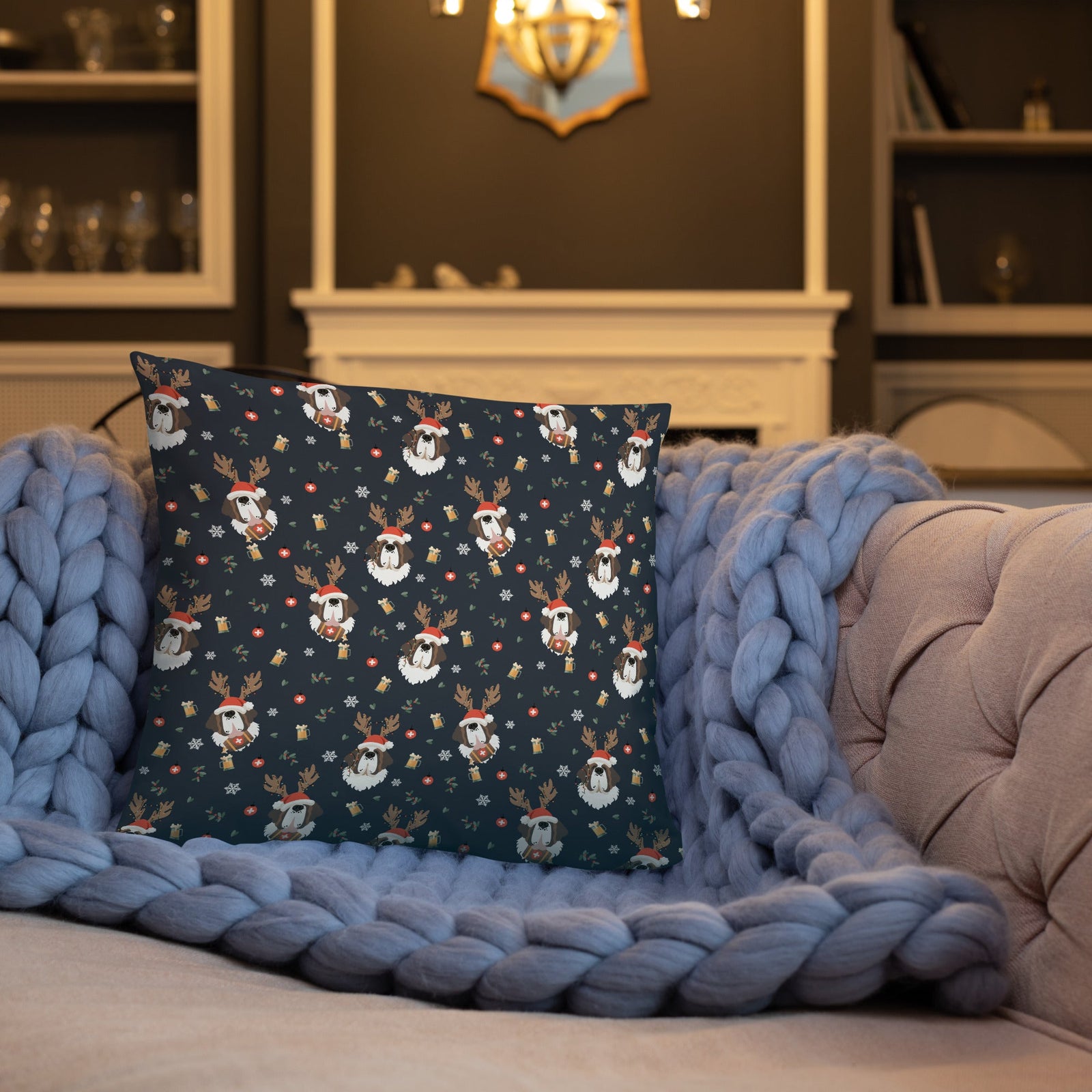 Reindeer Saint Beer Throw Pillow - Lucy + Norman