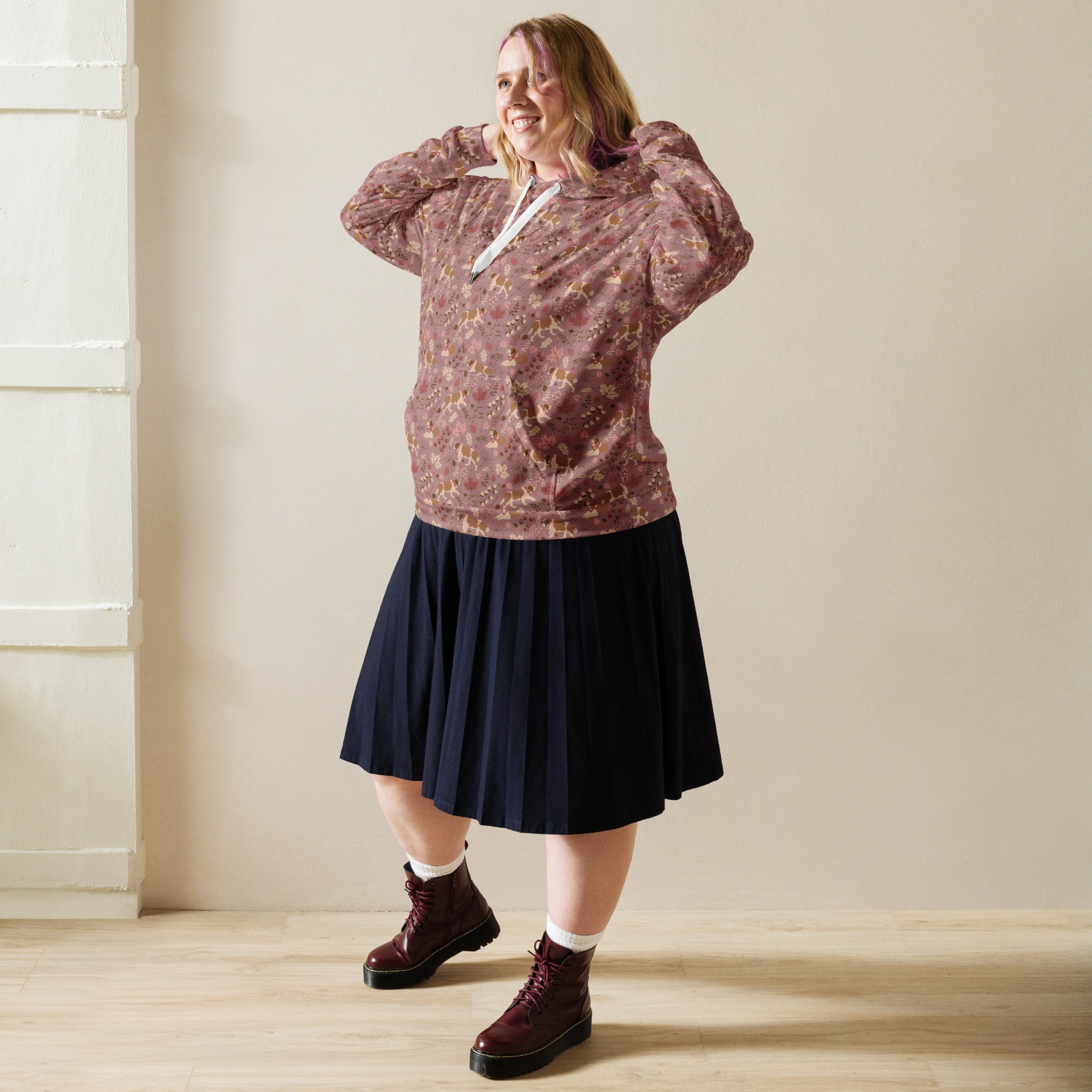 Rosy Fall Saint Bernard Hoodie - Lucy + Norman