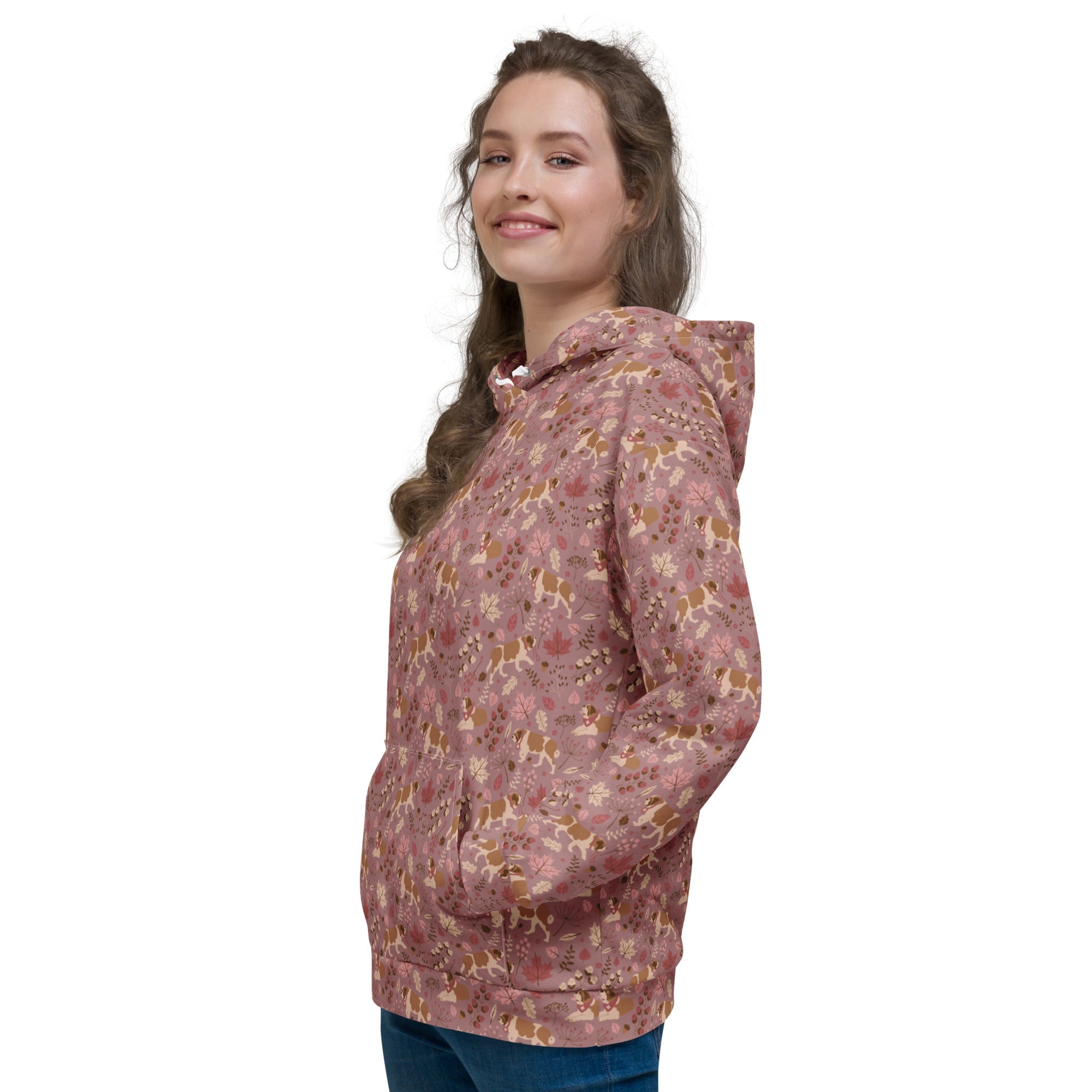 Rosy Fall Saint Bernard Hoodie - Lucy + Norman