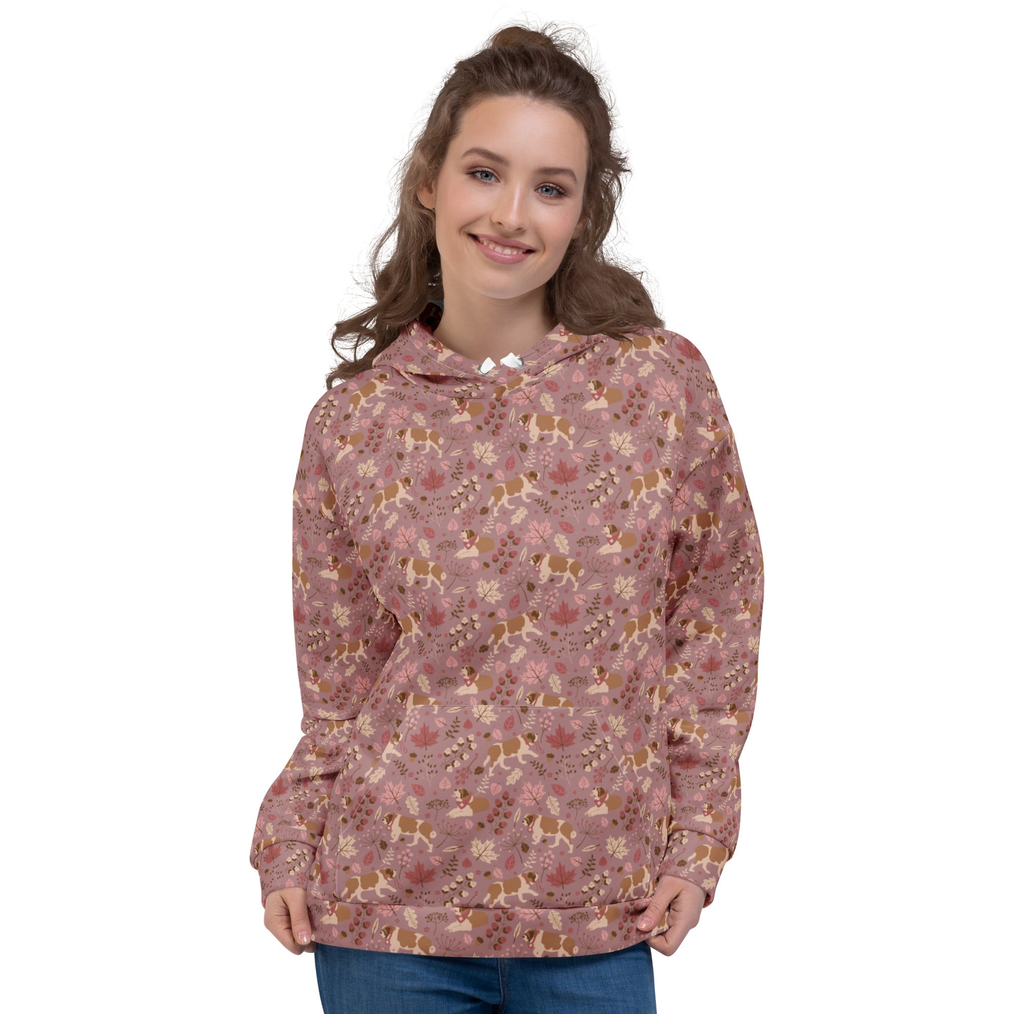 Rosy Fall Saint Bernard Hoodie - Lucy + Norman