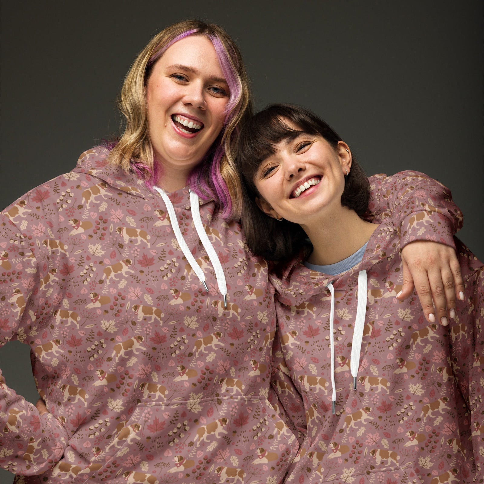 Rosy Fall Saint Bernard Hoodie - Lucy + Norman