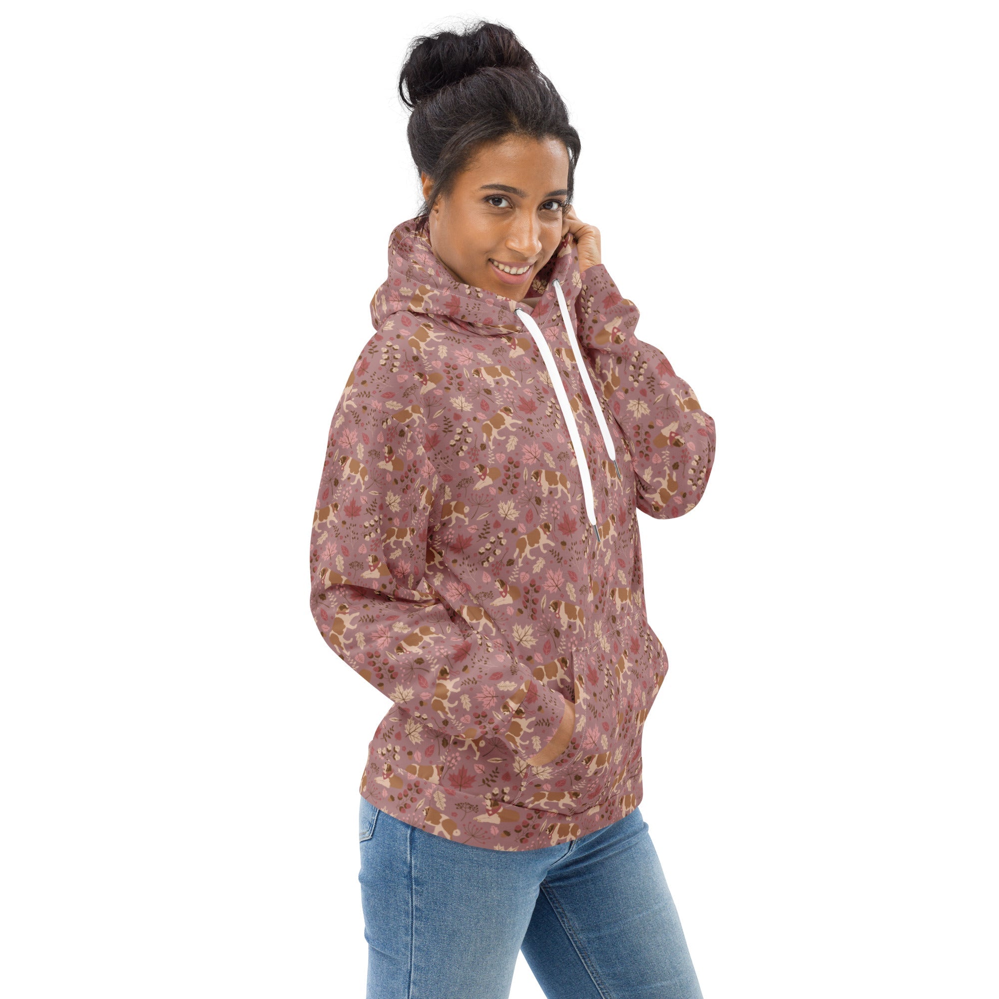 Rosy Fall Saint Bernard Hoodie - Lucy + Norman