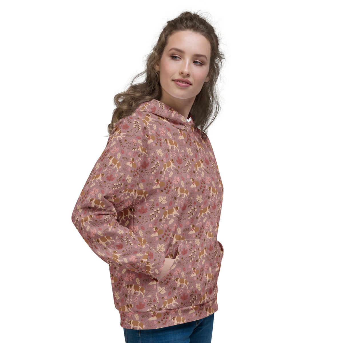 Rosy Fall Saint Bernard Hoodie - Lucy + Norman